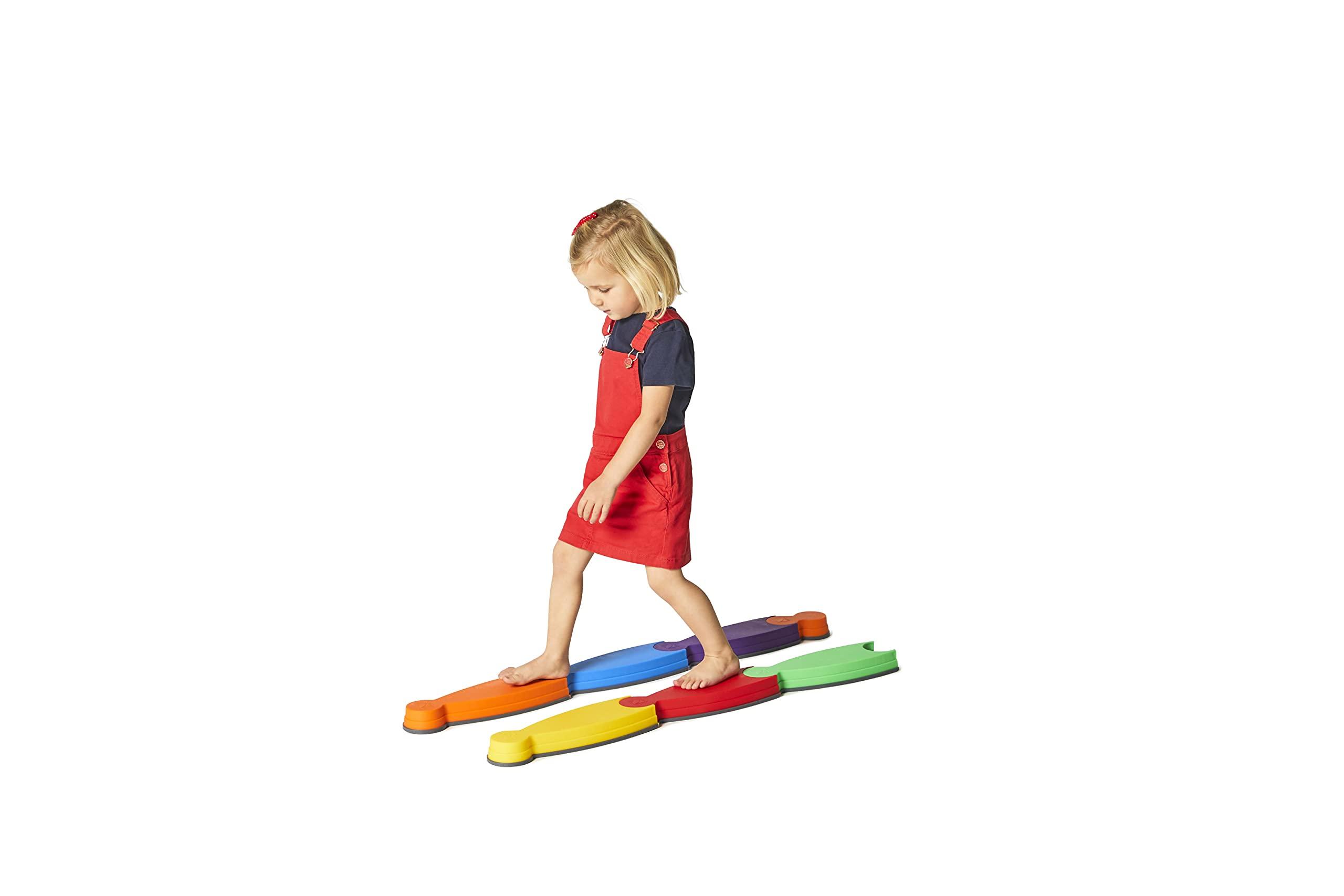 GONGE GONGE River Balance Course Set - 7 Elements For Gross Motor Skills Development, Multiple Path Creations - Safe and Sturdy - Ages 2+, Vibrant