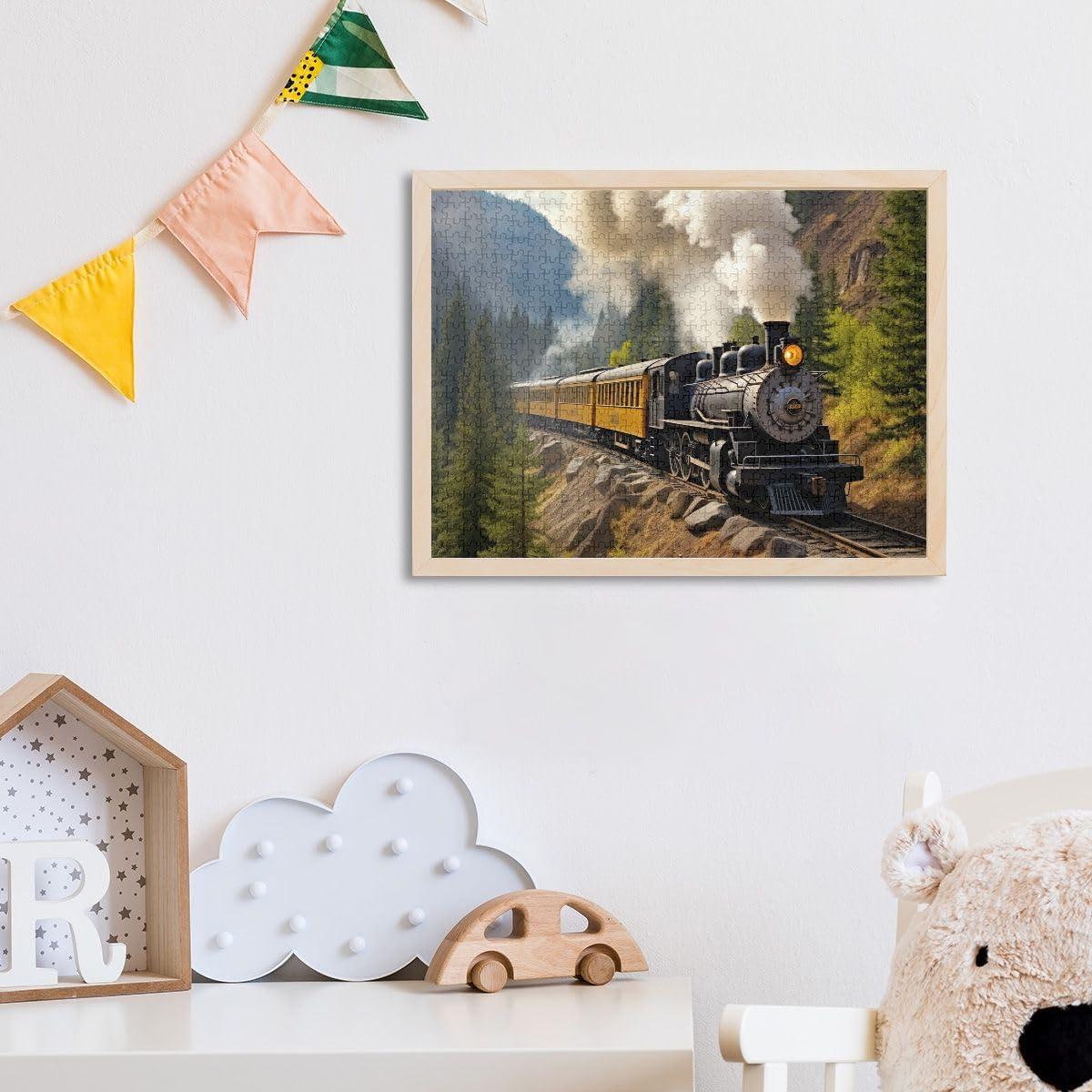 Joisal Old Train Jigsaw Puzzles, 1000 Piece Puzzles for Adults, with Letters on Back, 500 Piece Jigsaw Puzzles