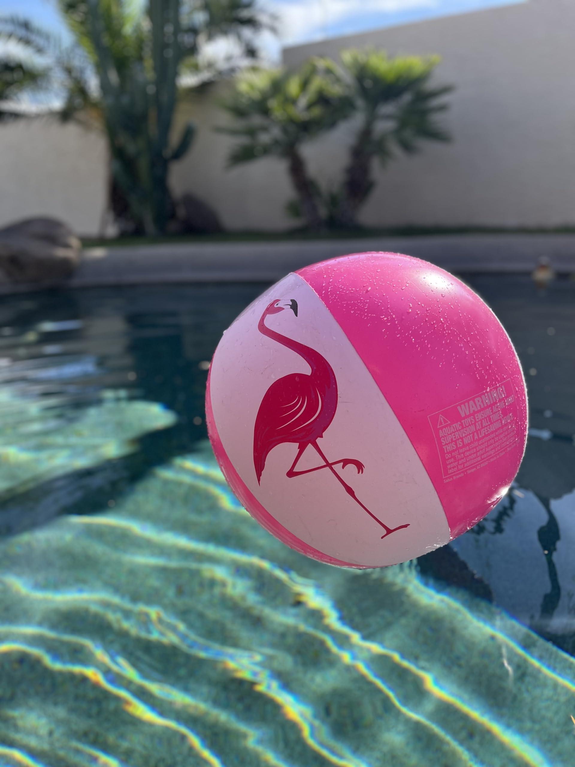 Coconut Float Coconut Float Jumbo Pink Flamingo Beach Ball - Large 27 Inch Inflatable Beach Ball - Great for Summer Parties & Swim Events