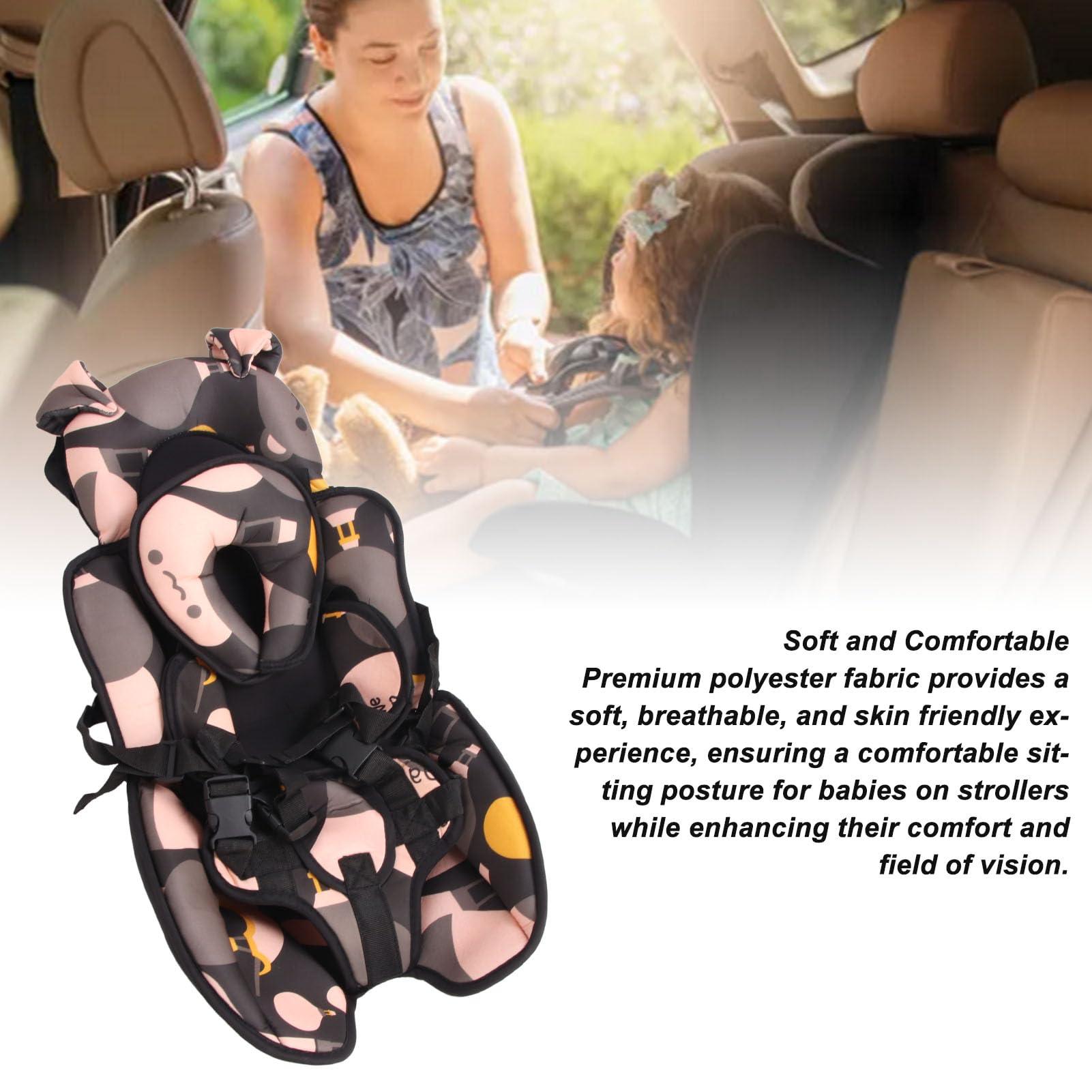Fockety Infant Car Seat Insert, Baby Car Seat Cushion with Soft Head Neck Support, Adjustable Fixing Stroller Cushion, Toddler Car Seat Insert for Carseats, Strollers, Swings (1)