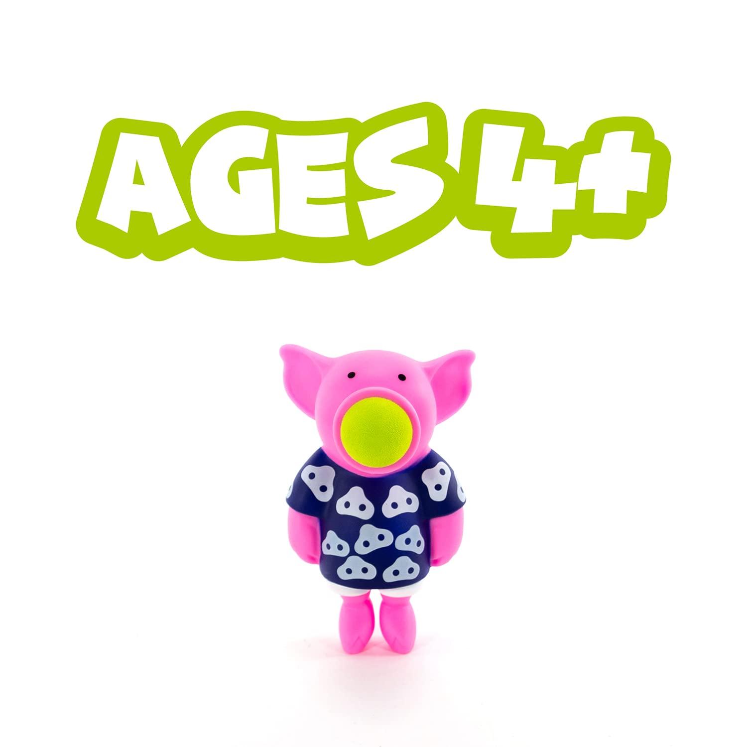 Hog Wild Hog Wild Pig Ball Popper Toy - Includes 4 Soft Foam Balls - Squeeze to Pop Air Powered Balls Up to 20 Feet - Launcher Safe for Indoor/Outdoor Play - Party Favor Gift for Kids, Girls, Boys Ages 5+