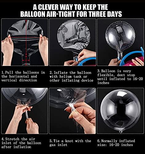 Aredpoook 20 Inch Bobo Balloons Bubble Balloons, 10 Pcs Clear Bobo Balloon, Large Transparent Bubble Balloon for Christmas Wedding Birthday Party Decoration