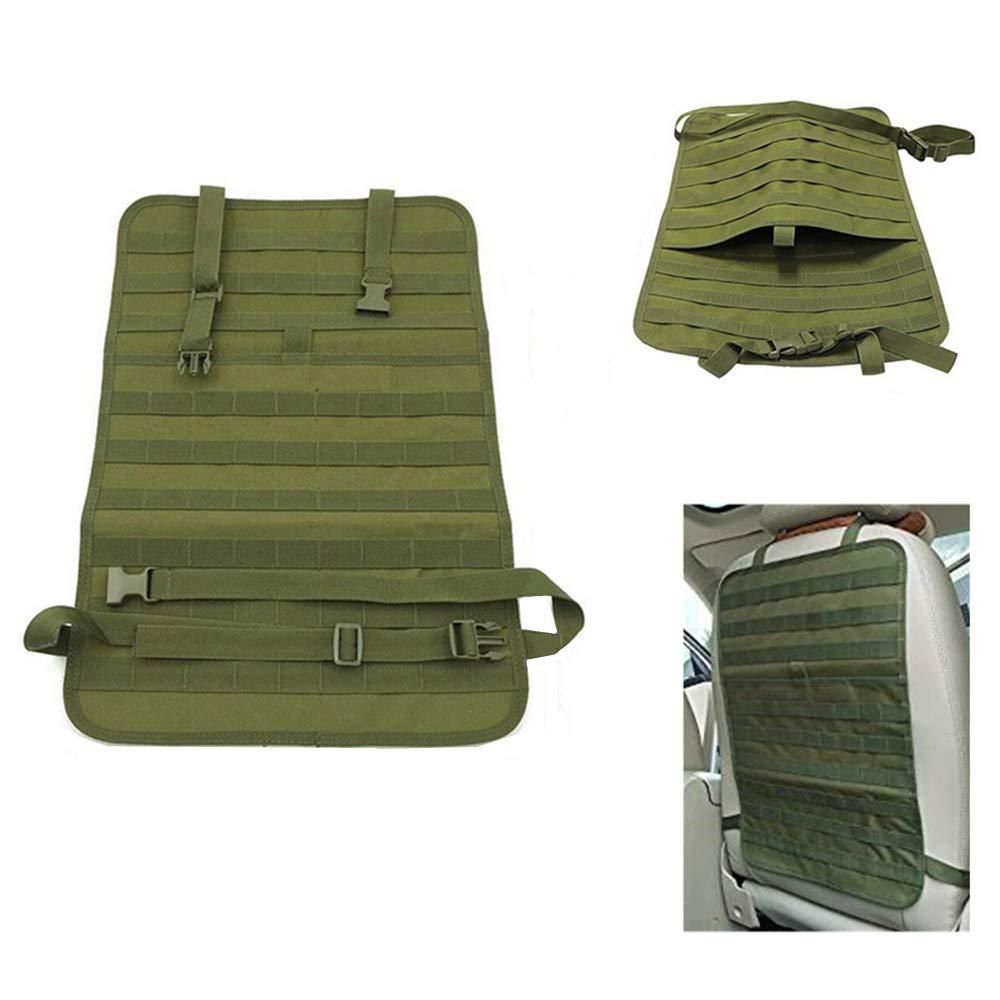 HWZ HWZ Car Seat Back Organizer, Tactical MOLLE Vehicle Panel Car Seat Cover Protector Universal Fit (Black) (Green)