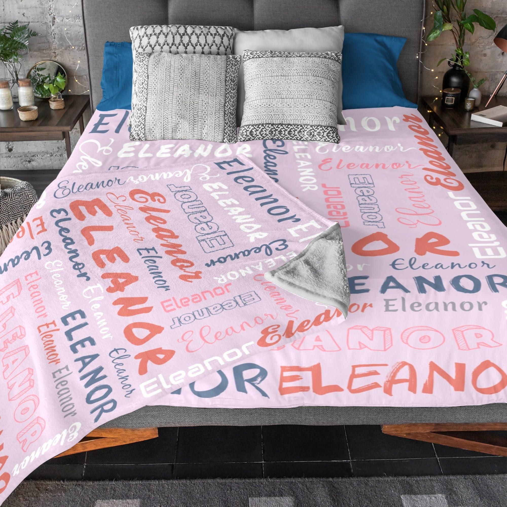 Diyrap Diyrap Personalized Blankets Customized Blanket with Name for Adults and Kids Custom Baby Blanket Fleece Throw for Baby Girls and Boys
