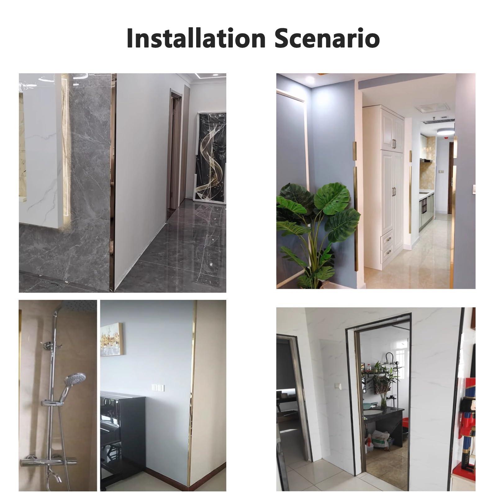 YSBJL YSBJL Aluminium Alloy Metal Corner Guards, Self-Adhesive Aluminum Angle Irons, 89-Degree AngleL Molding Corner Protectors for Walls(3.5X3.5X200CM)