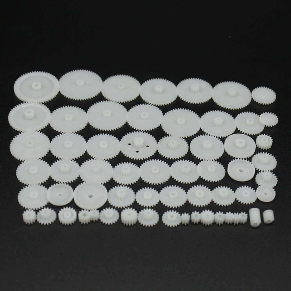 N\\D ND 58PCS Plastic Gears Toy Motor Crown Gear Set for DIY RC Car Robot Part