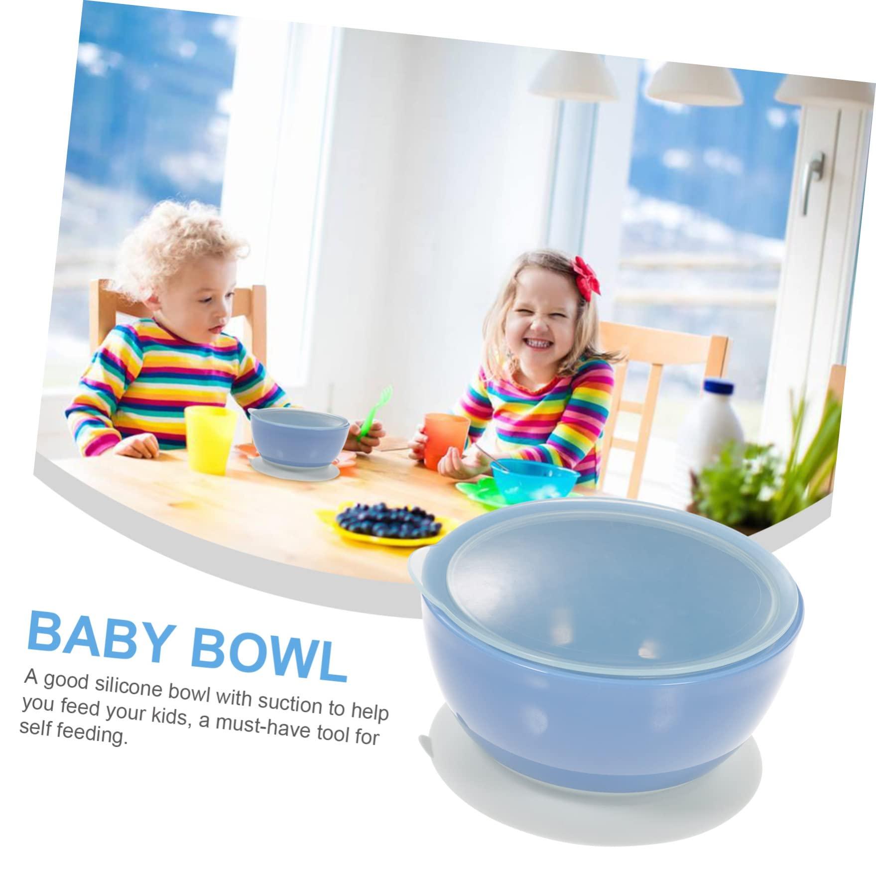 Kisangel Suction Bowl Infant Plate Silicone Baby Bowl Baby Bowl with Suction Toddler Plate Suction Plate for Baby Kids Bowl Baby Bowl with Lid Kids Plate Toddler Bowl Infant Bowl Baby Plate