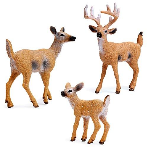 UANDME 10pcs Forest Animals Figures, Woodland Creatures Figurines, Miniature Toys Cake Toppers
