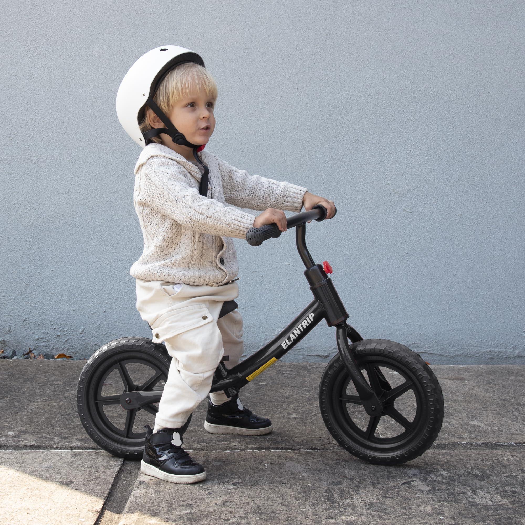 Elantrip Elantrip Balance Bike, Lightweight Black Toddler Bike for 1-3 Year Old Boys, Birthday Gift Toys for 1-3 Year Old Boys and Girls, No Pedal Bikes for Kids with Adjustable Handlebar and seat