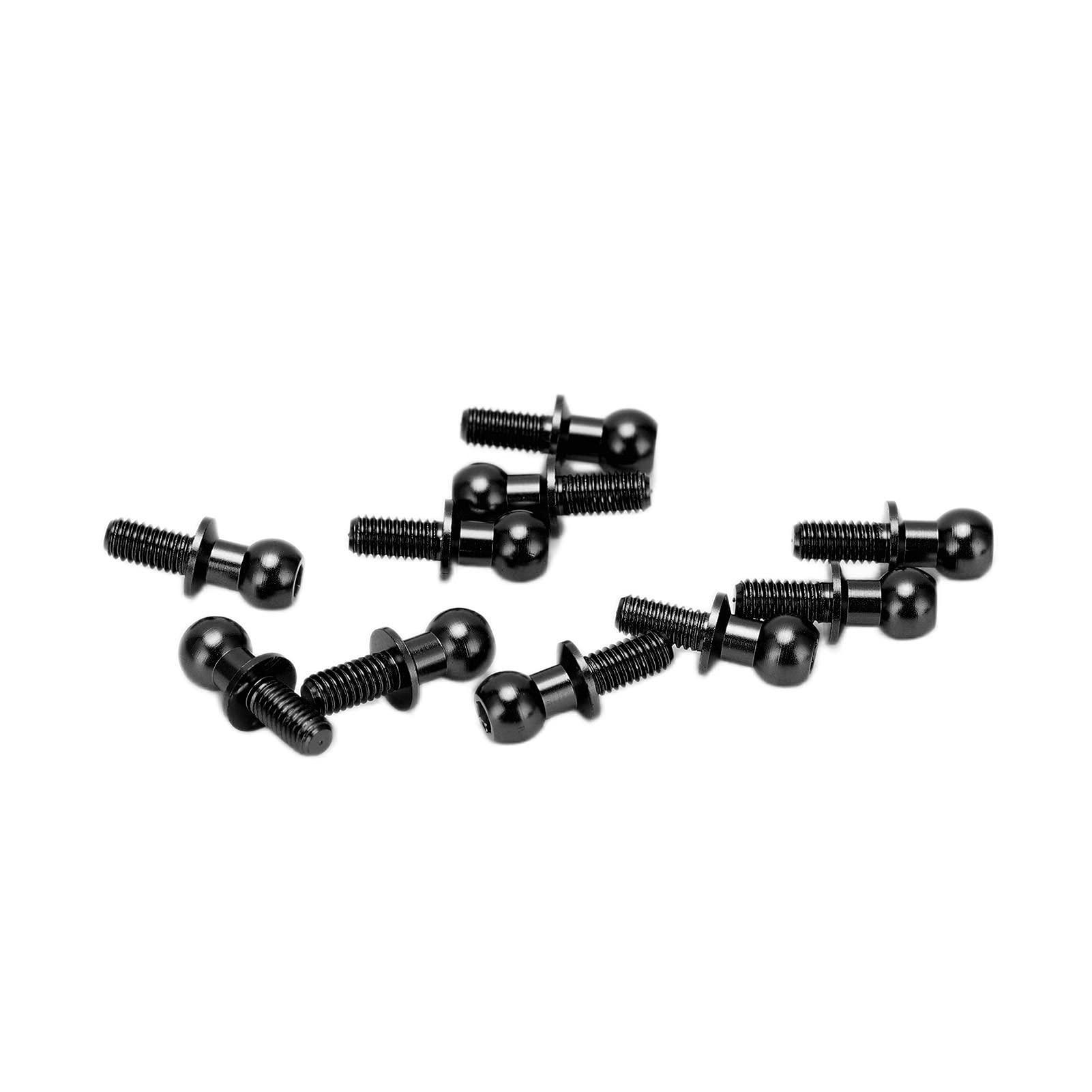 MUNEFE MUNEFE 10pcs Stud, Rc Link Rod Ends, Link Track Rod, Ideal for Providin A oothly, Stable Ride(Black)