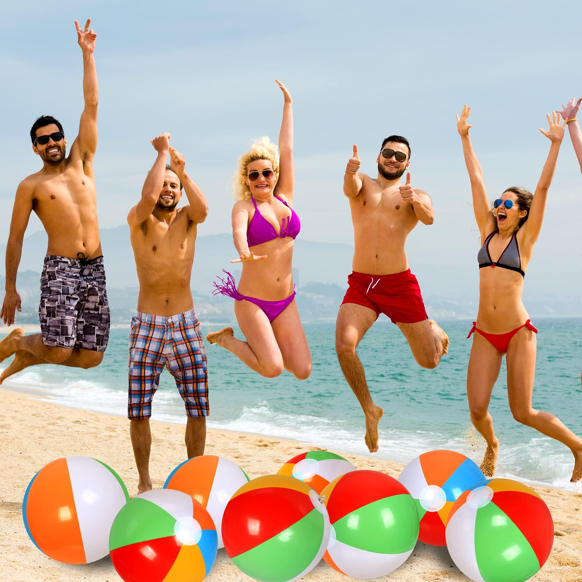 LYDTICK LYDTICK 30 Pack Beach Balls Bulk, 16\" Inflatable Pool Toys Beach Toys for Kids Beach Balls for Summer Water Games, Rainbow