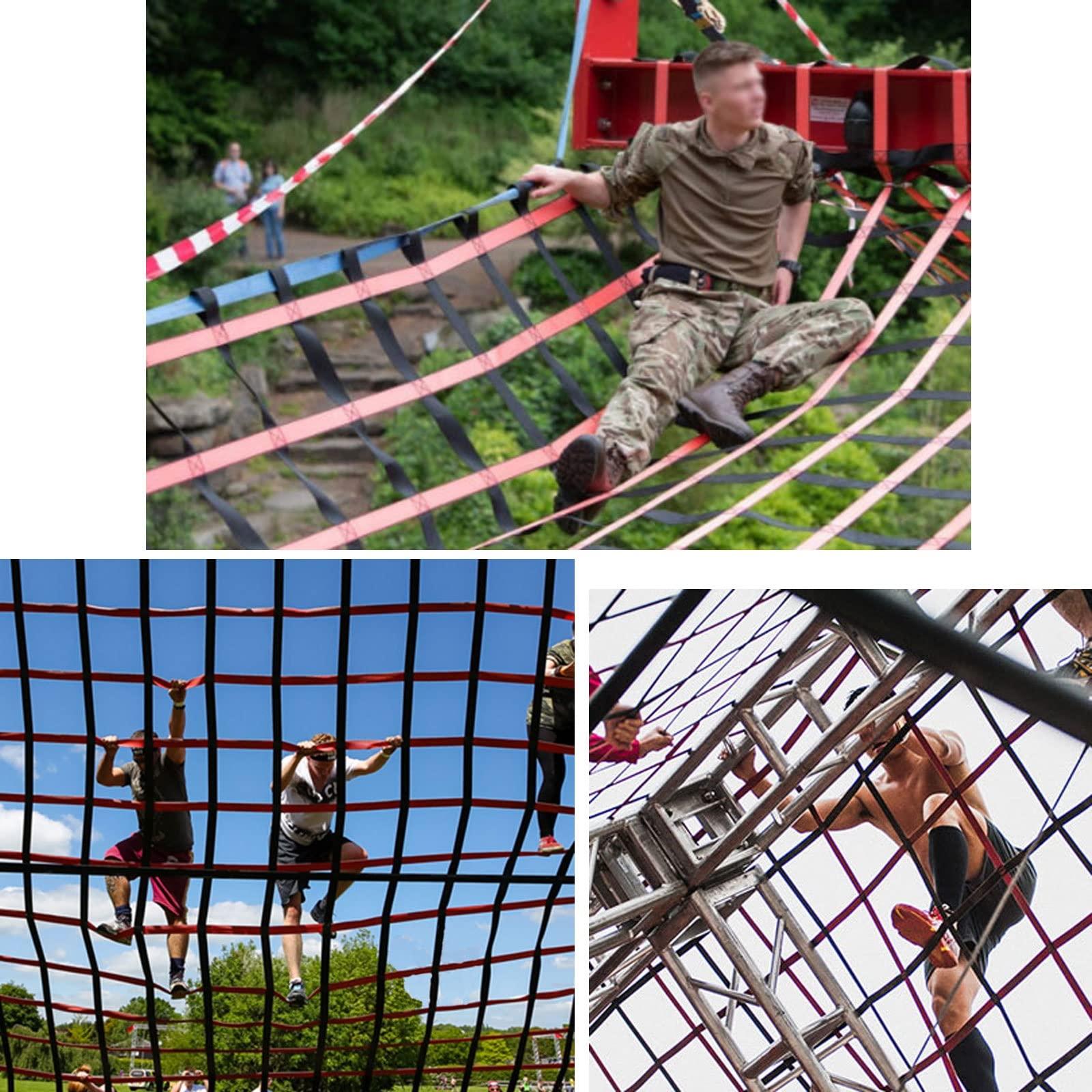 DREAMOSA DREAMOSA Ninja Net Climbing,Cargo Climbing Kids Ladder Outdoor Adults Playground Webbing Balcony Protection Fence Net,for Ninja Slackline, Obstacle Courses,Ninja Warrior Line,Training Equipment
