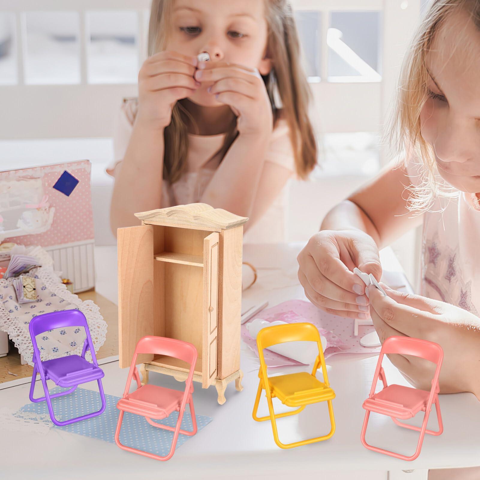 BESTOYARD BESTOYARD 30 Pcs Mini Foldable Chairs Dollhouse Folding Chairs Phone Holder Mini Chair Stand Party Favors