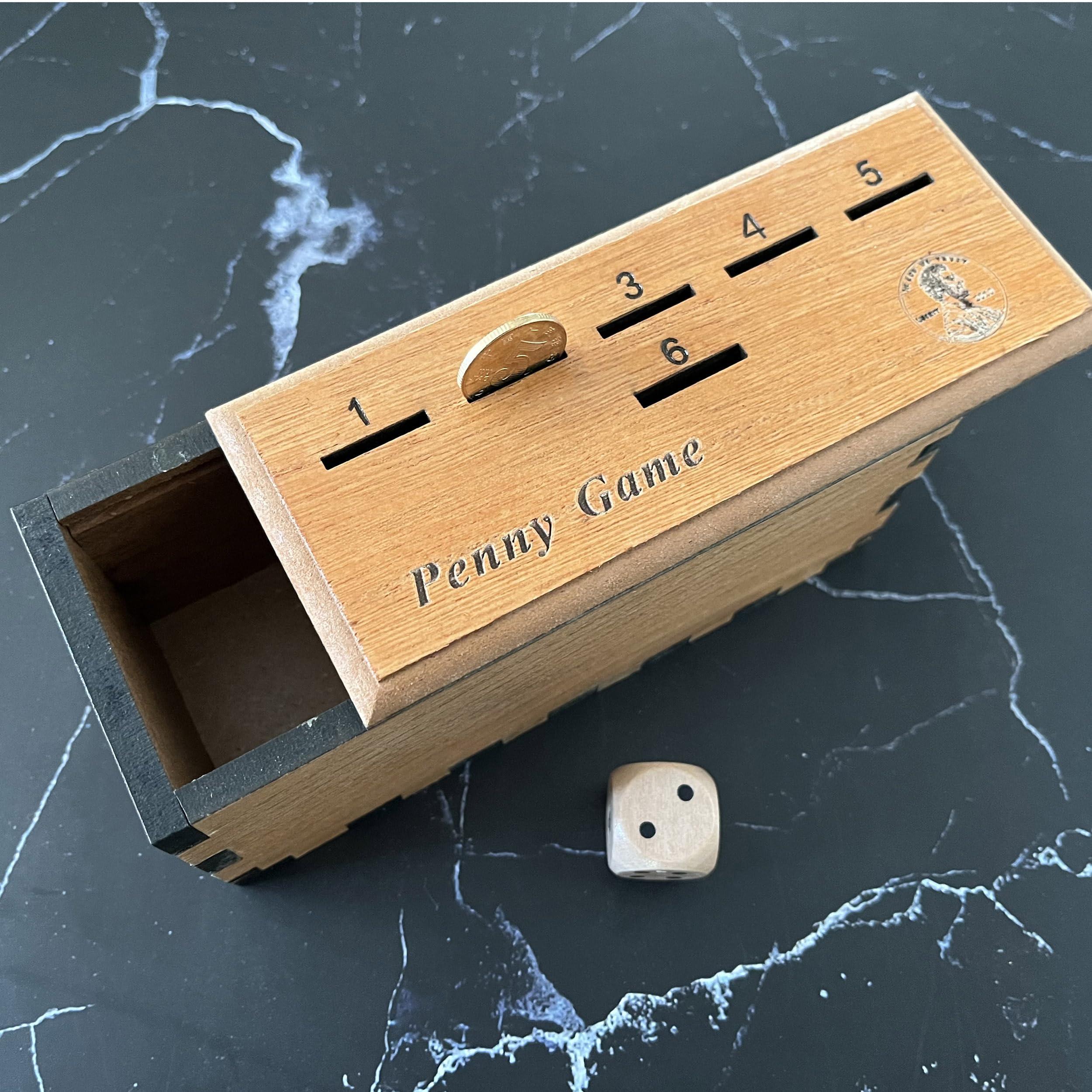 CBLKUS Penny Game, Family Fun Board Game, Drop Game Wood Box for 2-6 Players Premium Version
