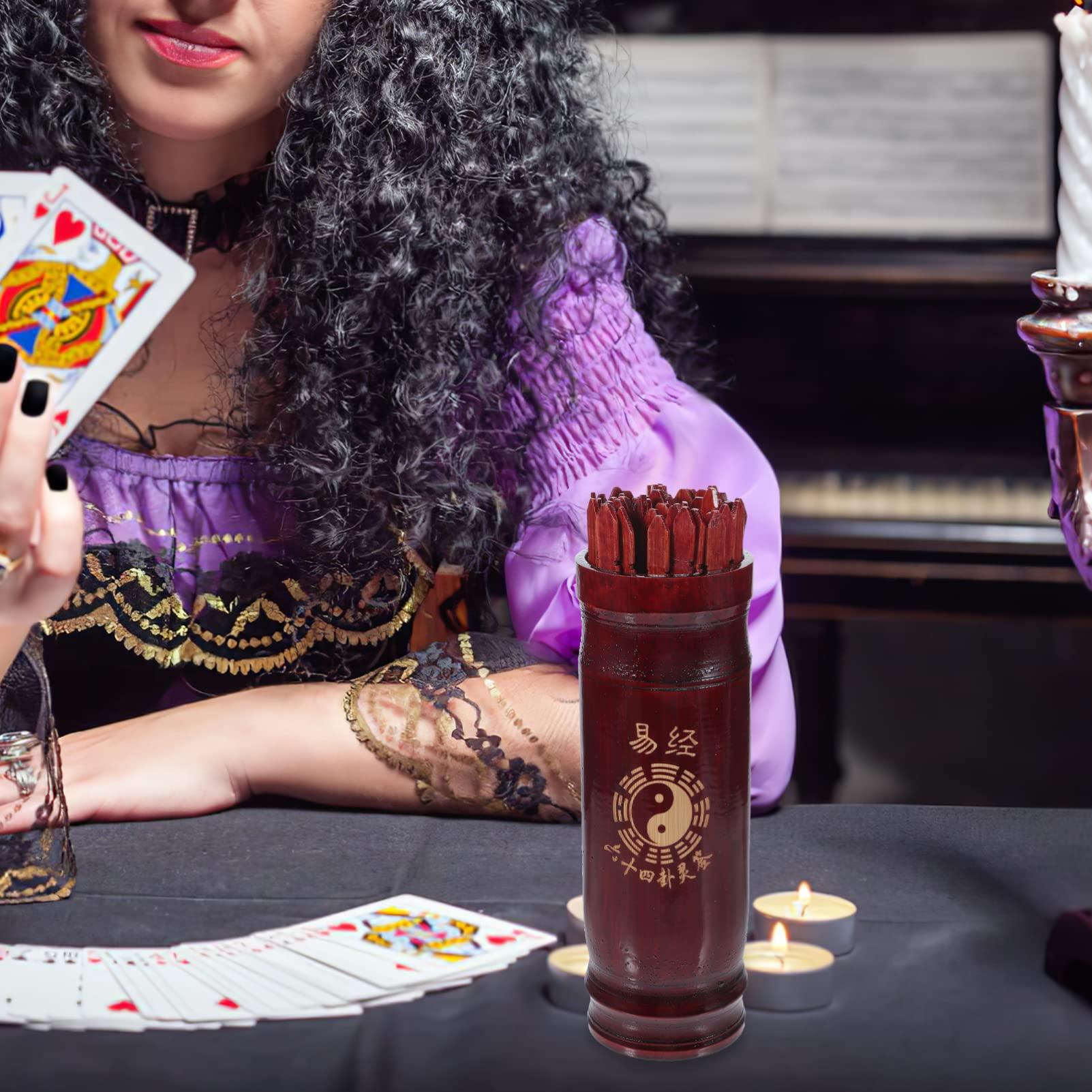 PHTZEZFC PHTZEZFC Retro Gaming Console 1 Set Vintage Chinese Fortune Sticks with Instruction Booklet Kau Sticks Fortune Telling Sticks with Storage Cup for Fortune Telling Games Retro Game Console