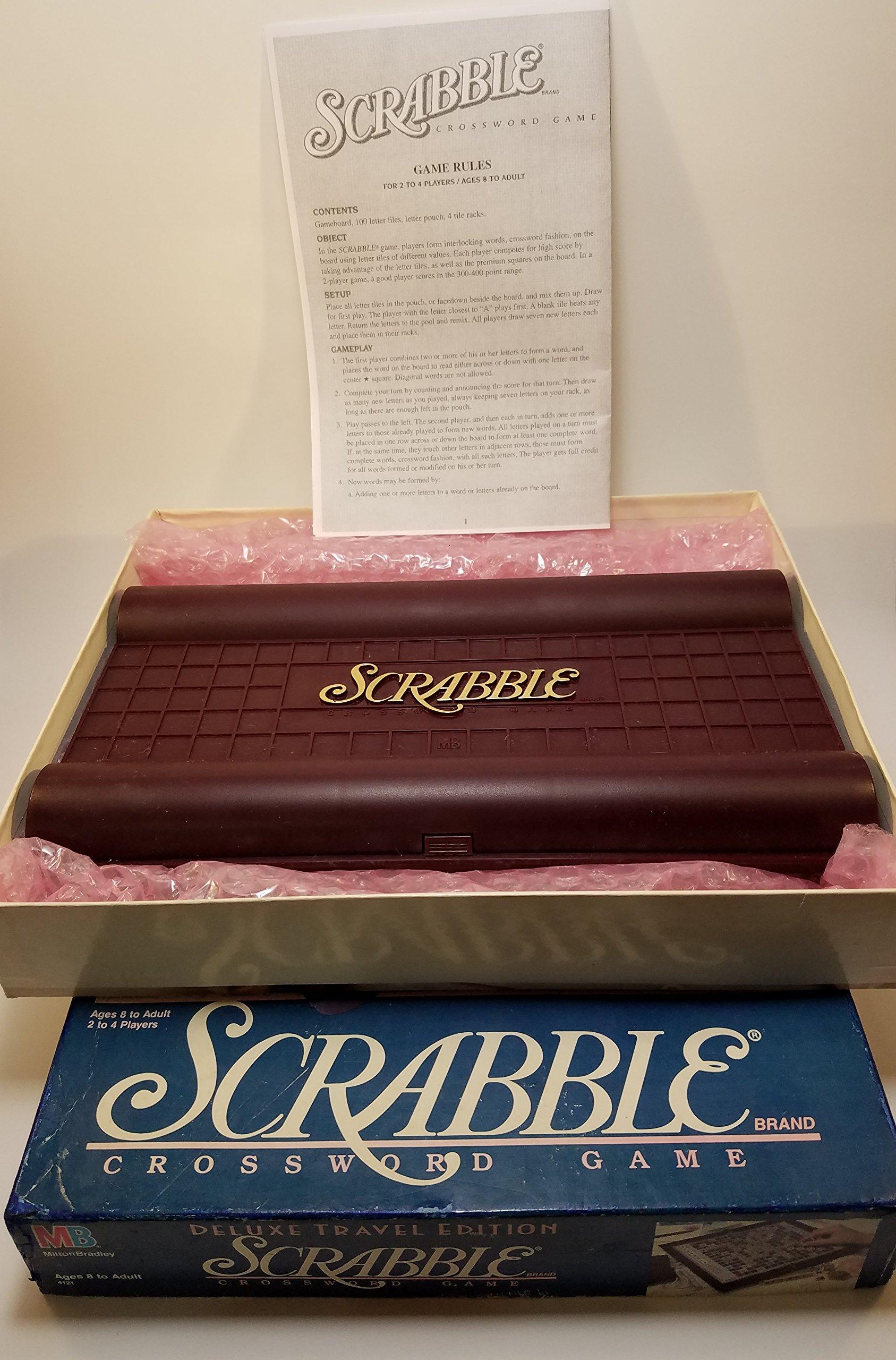 Scrabble Deluxe Travel Edition Scrabble Crossword Game, Deluxe Travel Edition