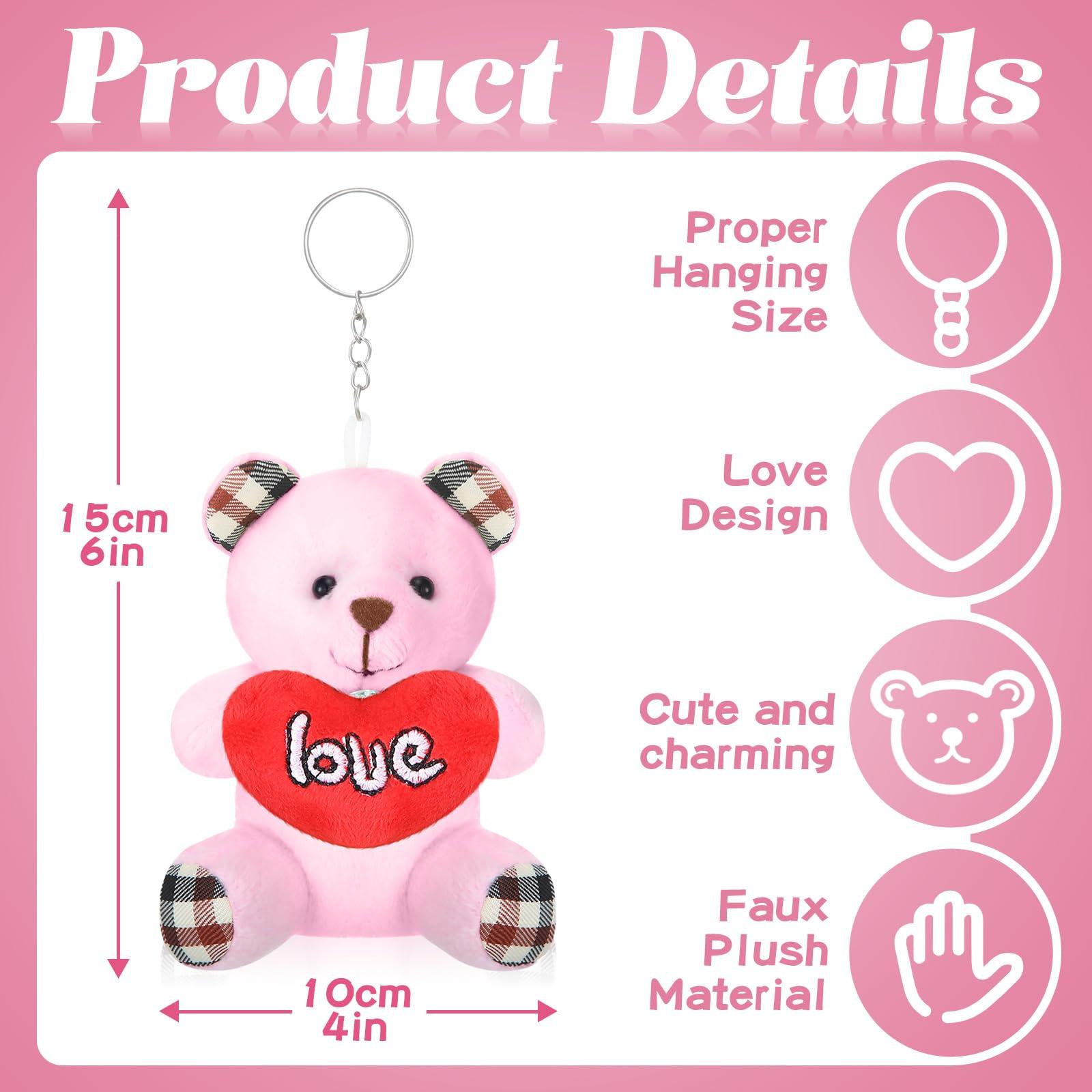 Gemscream Gemscream 12 Pcs Valentine\'s Day Bear Stuffed Animals Bulk 3.5 Inch Soft Plush Bears Doll with Bow Love Heart Cute Bear Baby Shower Decorations Soft Plush Toy for Wedding Birthday Gift Party Favor