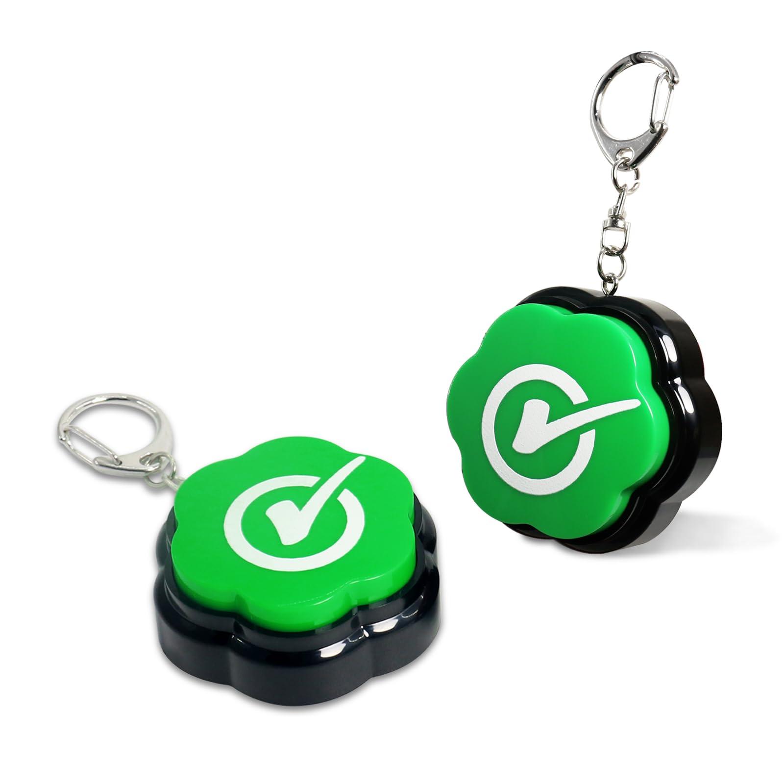 ANLIKY Portable Keychain Right Buzzer Buttons with Sound, Answer Buzzers Set of 2, Buzzers for Game Show, Right Button for Communication