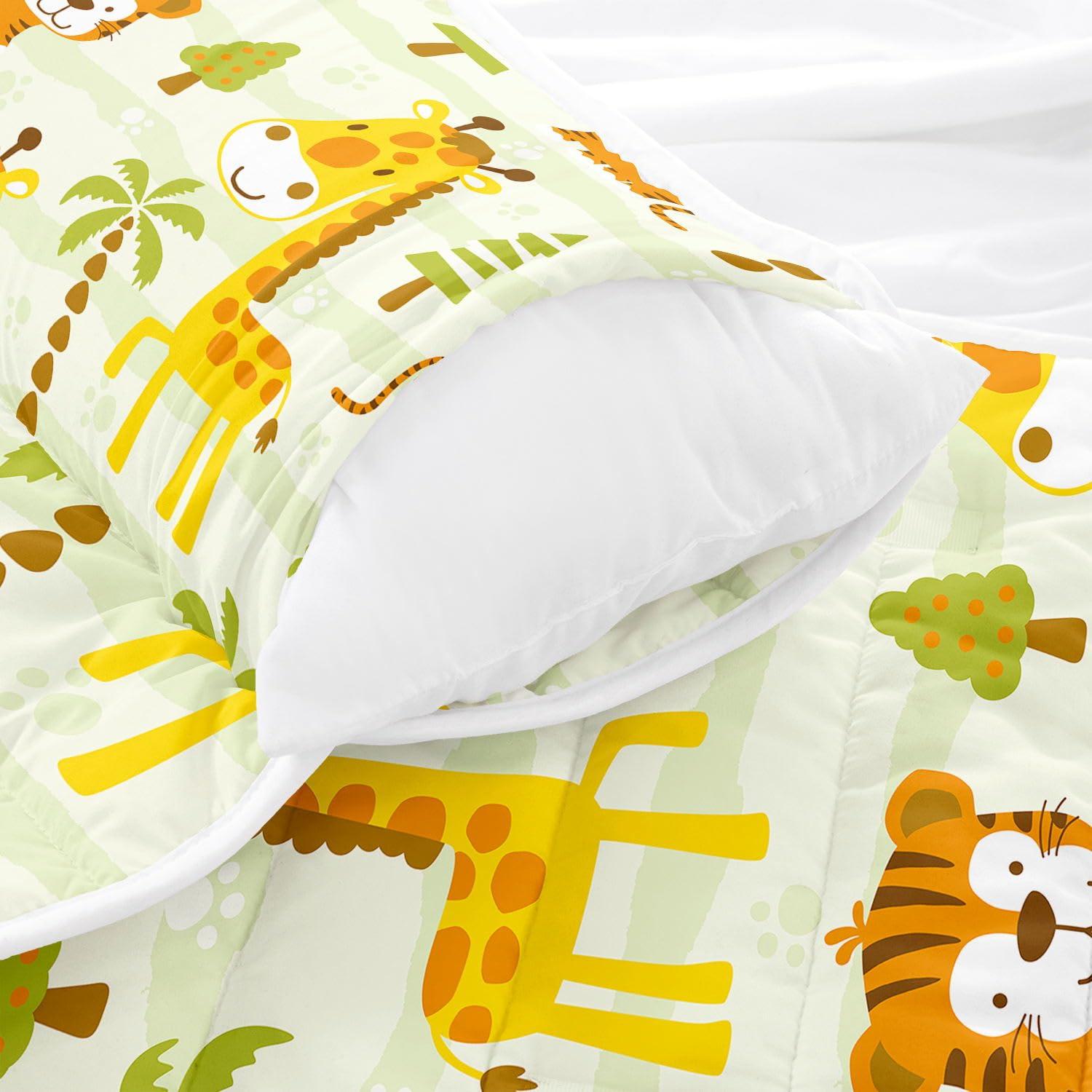 Datura home Datura home Nap Mat -Tiger Giraffe Sleeping Bag with Removable Pillow - Daycare and Sleepovers Preschool Kindergarten Bedding Set for Kids Toddler Boys Girls(Giraffe Large)