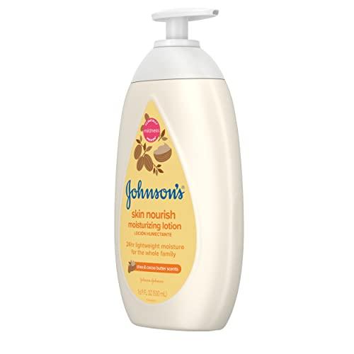 Johnson\'s Baby Johnson's Baby Skin Nourish Moisturizing Baby Lotion for Dry Skin with Shea & Cocoa Butter Scents, Gentle & Lightweight Body Lotion for The Whole Family, Hypoallergenic, Dye-Free, 16.9 fl. oz