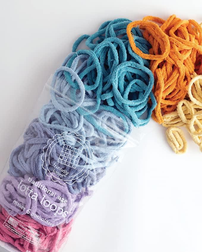 friendly loom friendly loom | Lotta Loops - 7 Traditional-Sized Botanical Themed Potholder Weaving Loops | Craft 6 Cotton Potholders