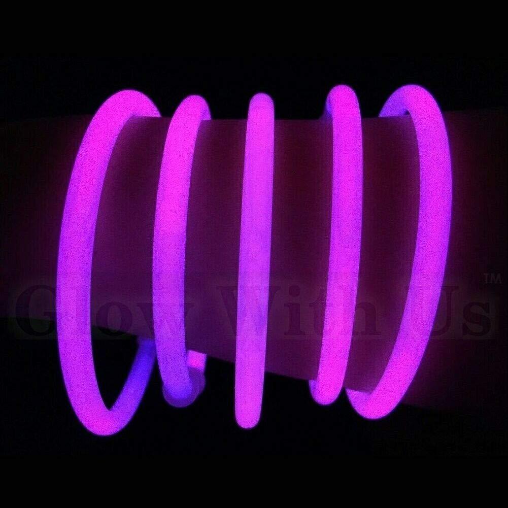 Glow With Us Glow Sticks Bulk Wholesale Bracelets, 1000 8 Pink Glow Stick Glow Bracelets, Bright Color, Glow 8-12 Hrs, Glow Party Favors Supplies, Sturdy Packaging, GlowWithUs Brand