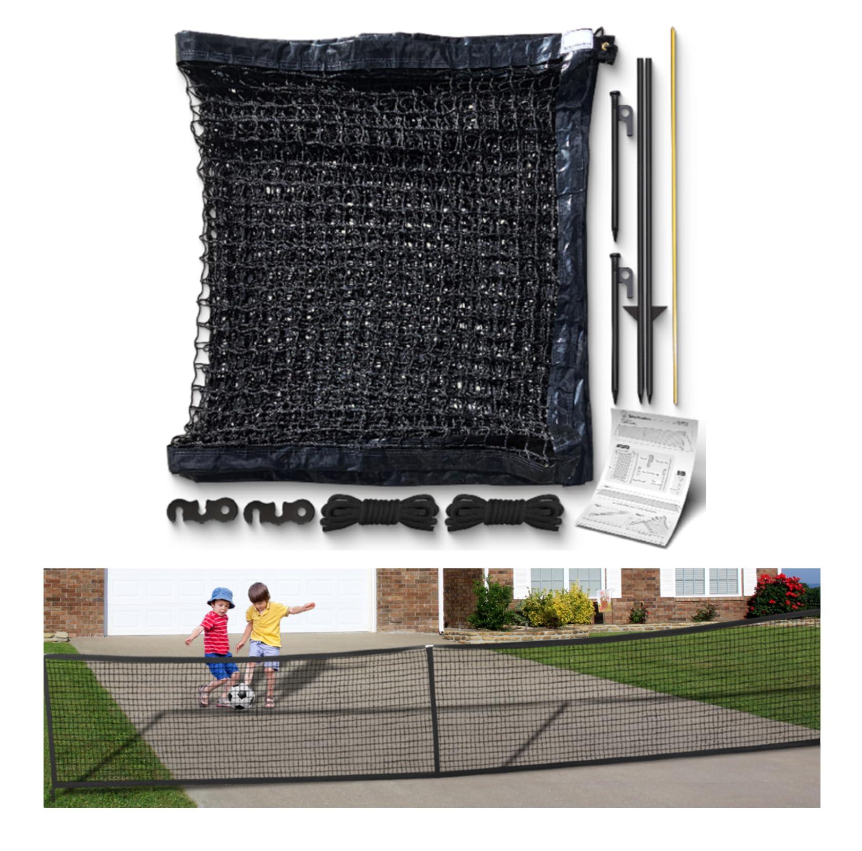 SAFER MEADOWS Driveway Net | 26' Wide 39" Tall Guard | Non Retractable Design Prevents Sag | Barrier Screen Stop Basketballs & Toys | Driveway Fence for Kids Safety
