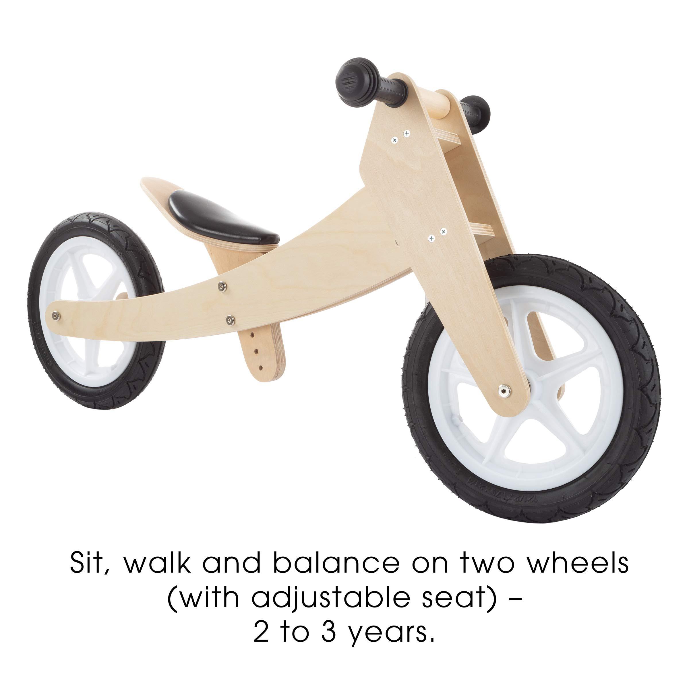 Lil Rider 3 in 1 Balance Bike Multistage Wooden Walking Beginner Tricycle Convertible Ride On Boys and Girls Toy for Indoor and Outdoor Play