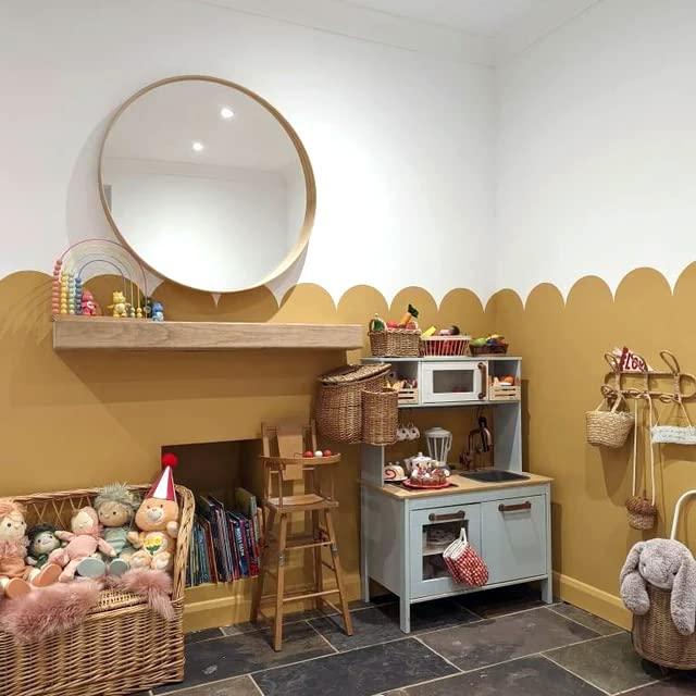 Ideal Stencils Scallop Border Wall Stencil, Nursery Room Decor, Paint Nursery or Kids Room Walls Using This Home Decor Wall Painting Stencil (XL/ 12.5X80CM / 5X31)