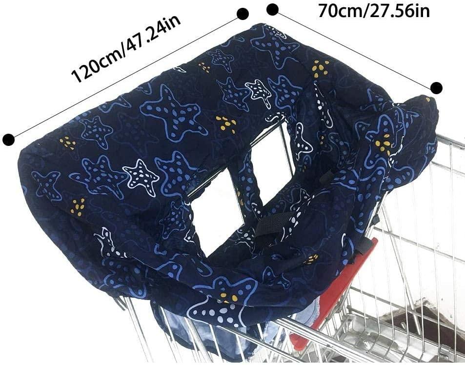 ToysCentral Basics Shopping Trolley Protector with Strap | Baby Shopping Trolley Cover | Universal High Chair and Shopping Cart Cushion | Protective Cover Holding Strap for Optimal Safety for Toddlers (Starfish)