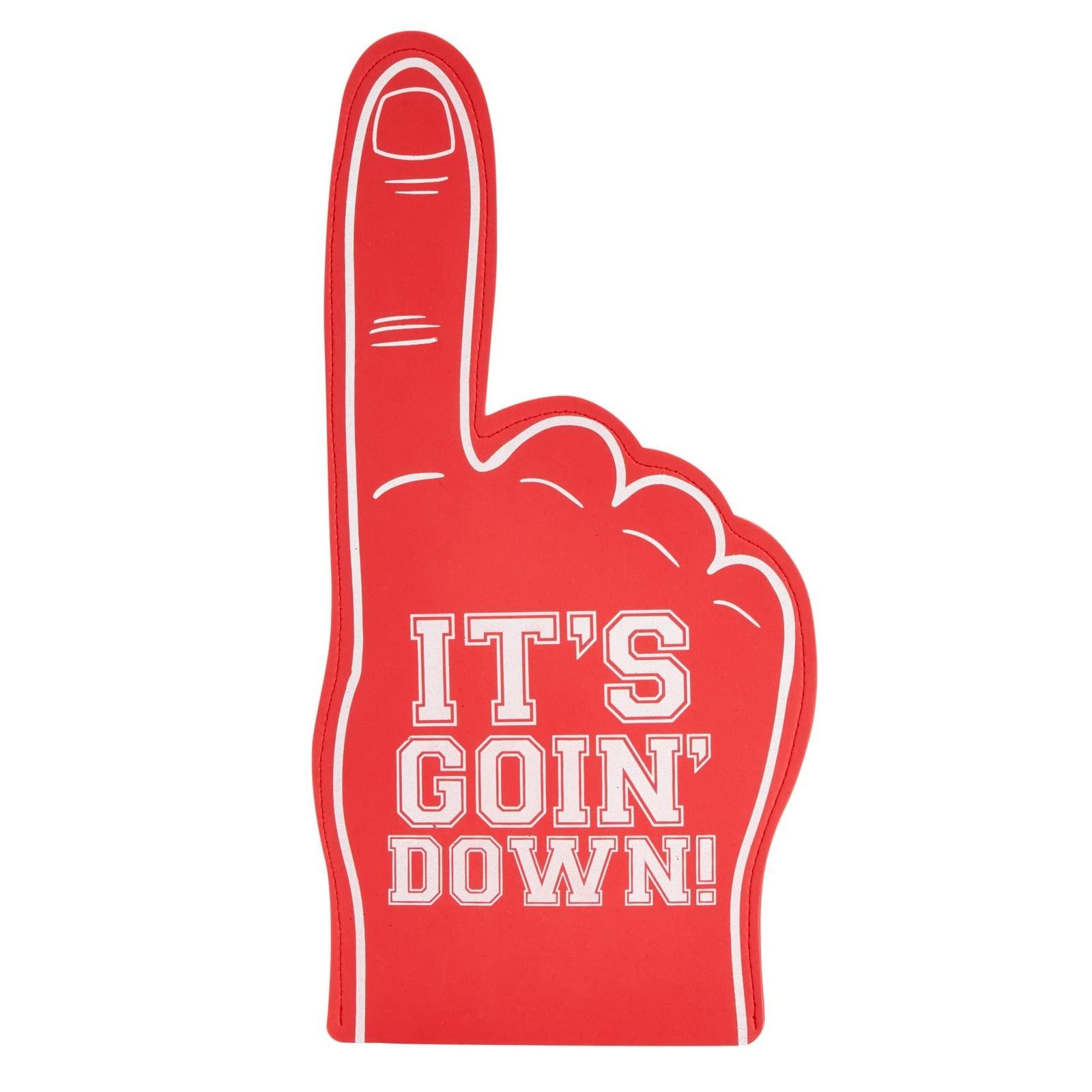 Okuna Outpost Okuna Outpost 2 Pack Red Foam Fingers #1, It\'s Goin\' Down for Sports Fan Accessories, Cheering, Party Favors, 17.5 Inch Giant Foam Hand