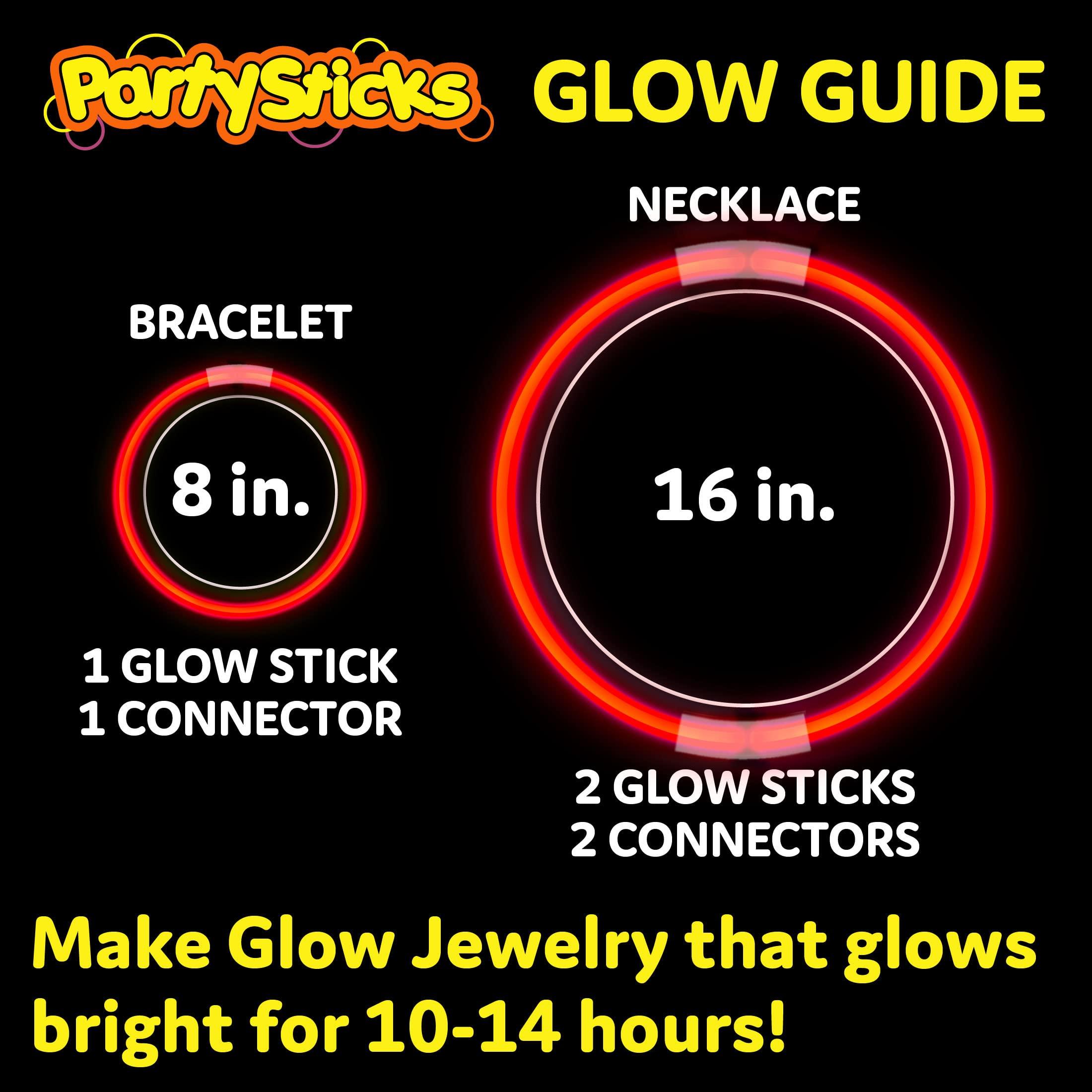 PartySticks PartySticks Red Glow Sticks Party Supplies 100pk - 8 Inch Glow in The Dark Light Up Sticks Party Favors, Glow Party Decorations, Neon Party Glow Necklaces and Glow Bracelets with Connectors