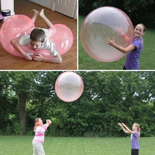OPENDGO 47\'\' Giant Bubble Ball for Kids Adults Inflatable Fun Ball Water Injection Bubble Ball Balloons Beach Garden Ball Soft Rubber Ball for Outdoor Indoor Party