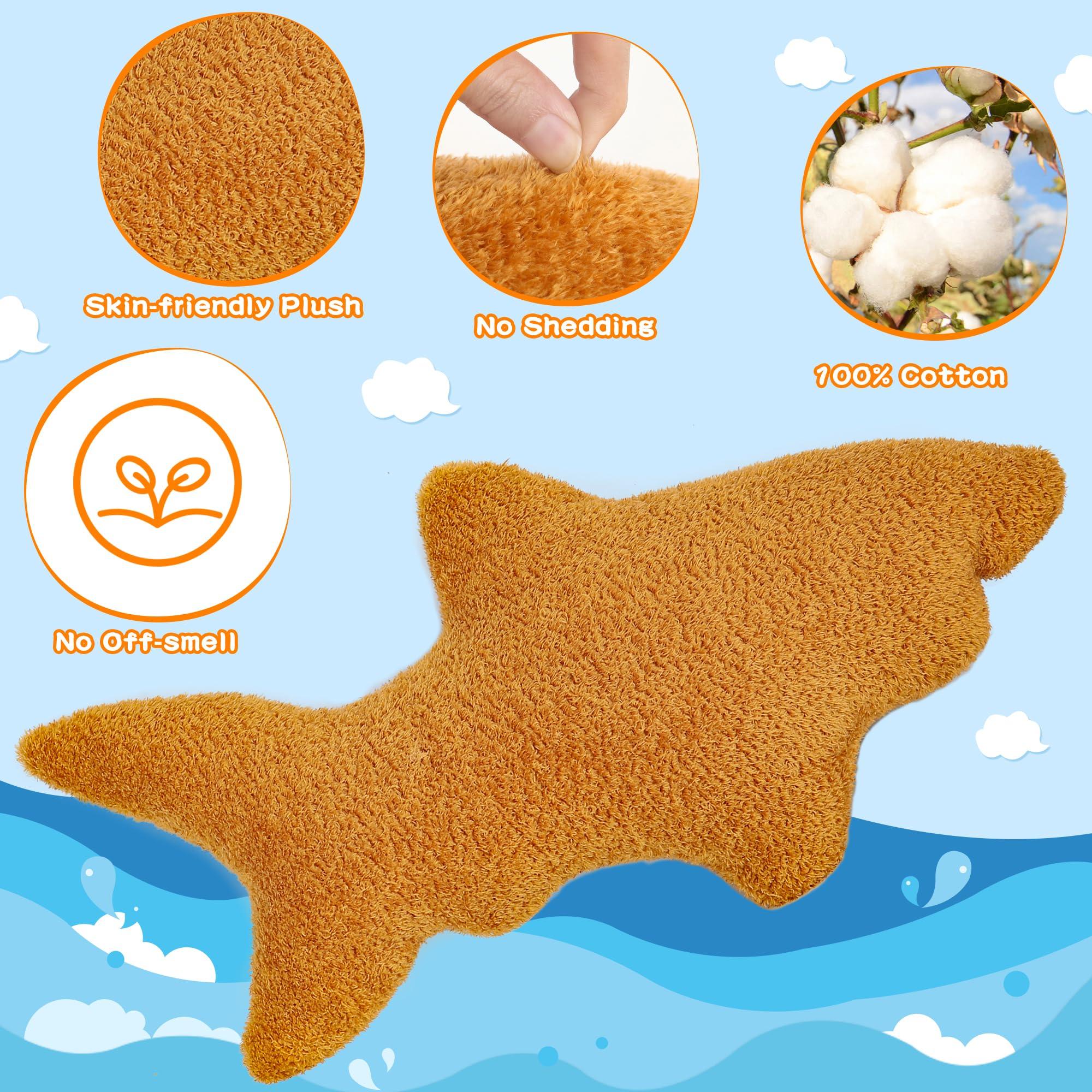 NEWYANG NEWYANG Shark Chicken Nugget Plush, 23 Inch Stuffed Shark Animal Plush Toy, Super Soft Chicken Nuggets Pillow for Boys and Girls Room Decoration (Shark)