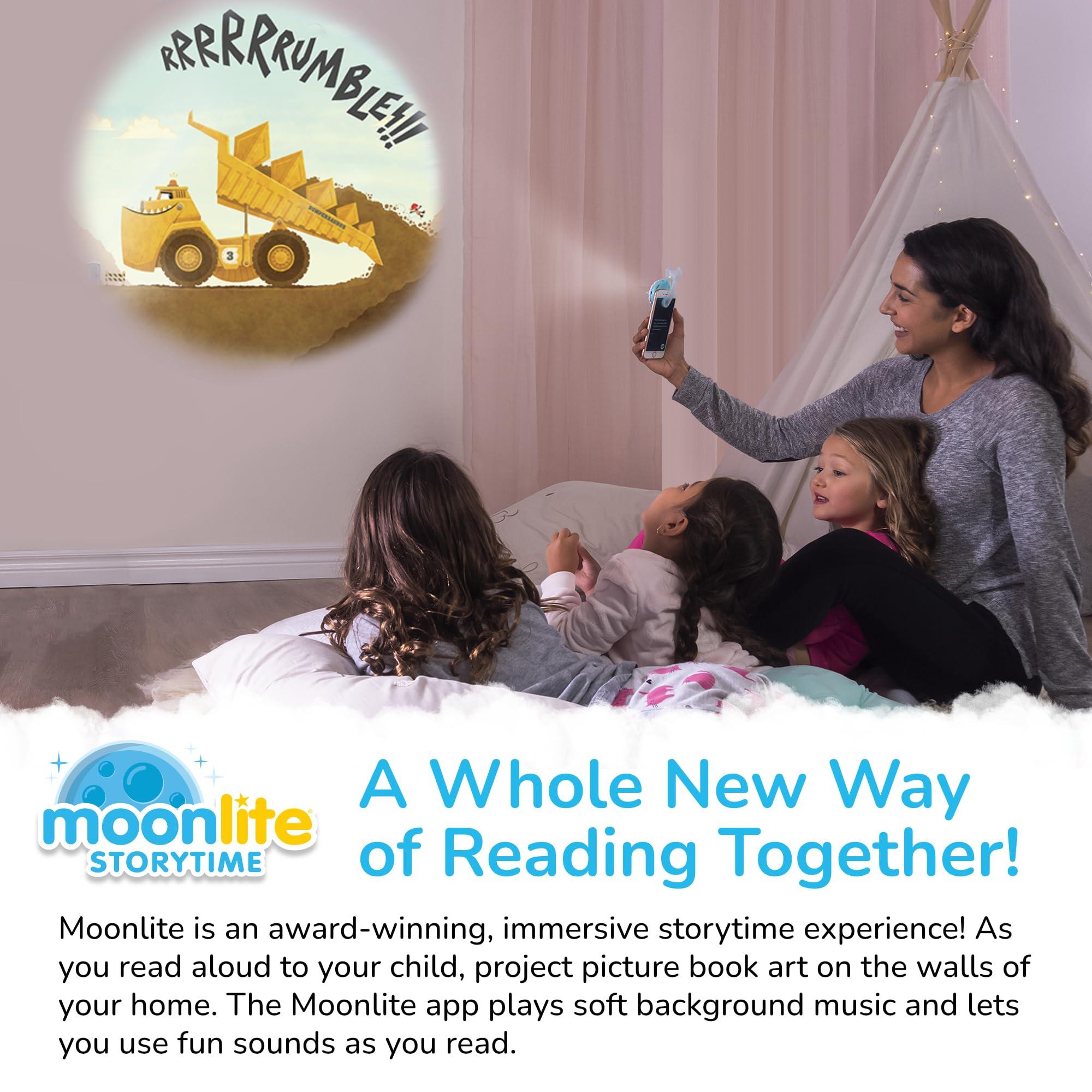 Moonlite Moonlite Storytime Mini Projector with 4 Classic Stories, A Magical Way to Read, Digital Storybooks, Corduroy, Llama Llama, Diggersaurs, and The Little Engine That Could