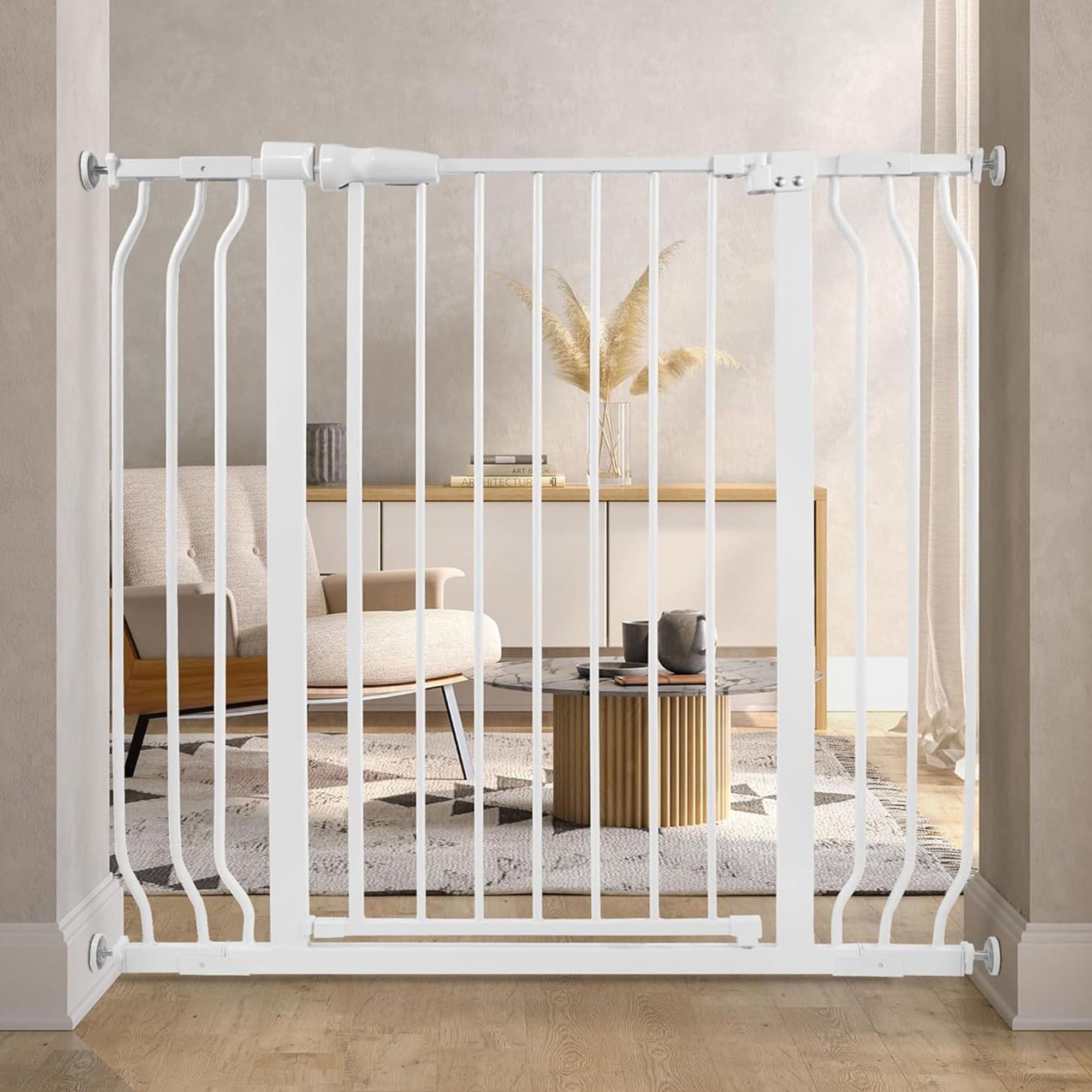 BalanceFrom BalanceFrom Easy Walk-Thru Safety Gate for Doorways and Stairways with Auto-Close/Hold-Open Features, 36-Inch Tall, Fits 29.1 - 43.3 Inch Openings, White
