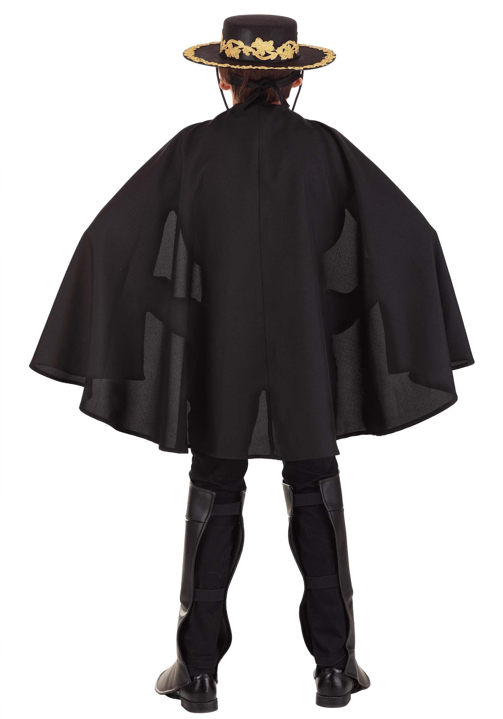 Fun Costumes Fun Costumes Deluxe Zorro Black Jersey knit pullover shirt for Kids X-Large