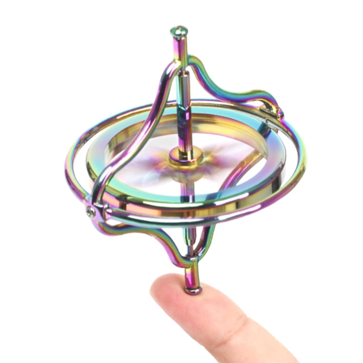 CHANGAIDA CHANGAIDA Metal Gyroscope Anti-Gravity Spinning Top Balance Toy Gift (Colorful)