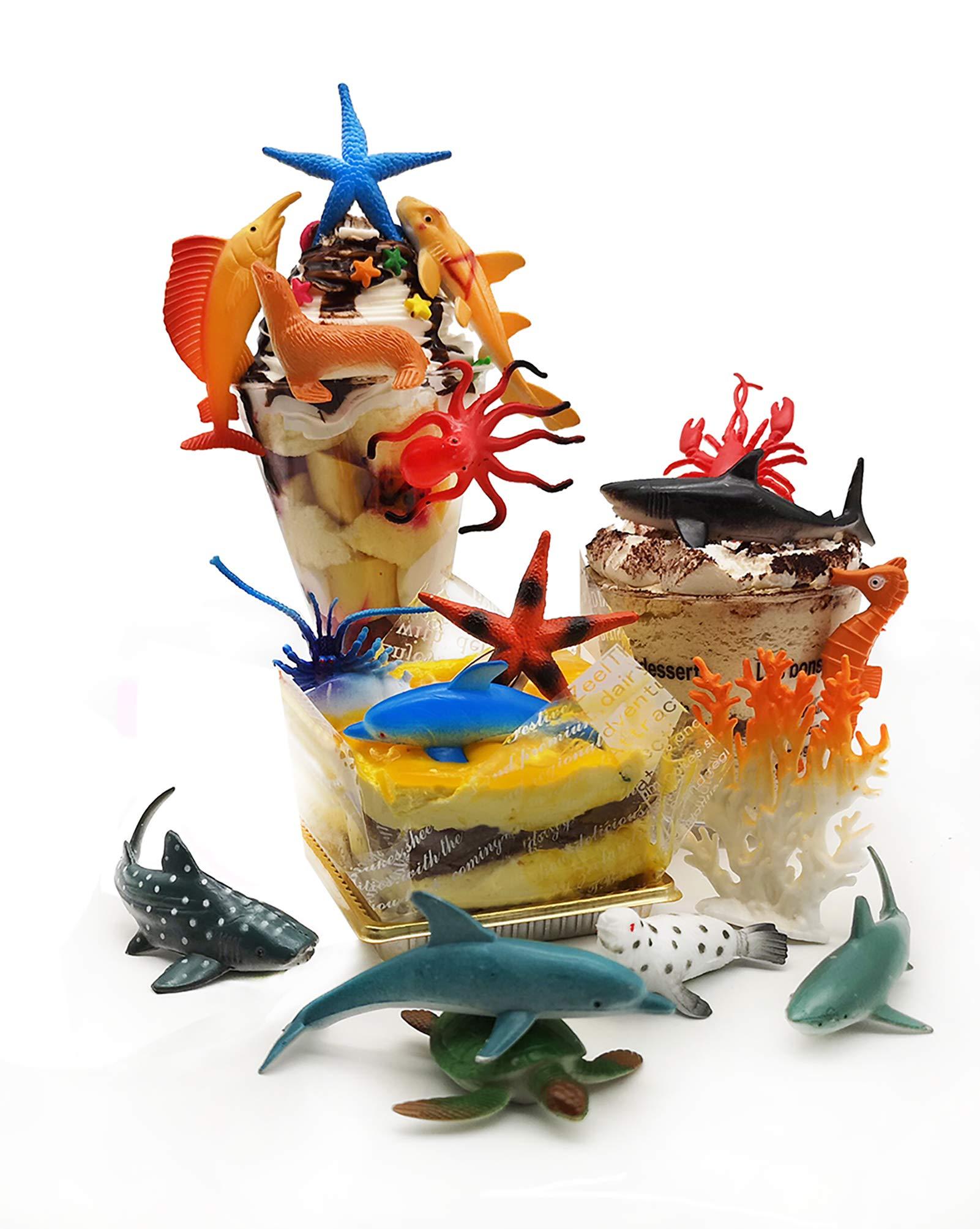 HAFUZIYN Ocean Sea Animal, Assorted Mini Sea Creatures Toys Set, Realistic Underwater Sea Animals Figure Bath Toy, 38Piece Set