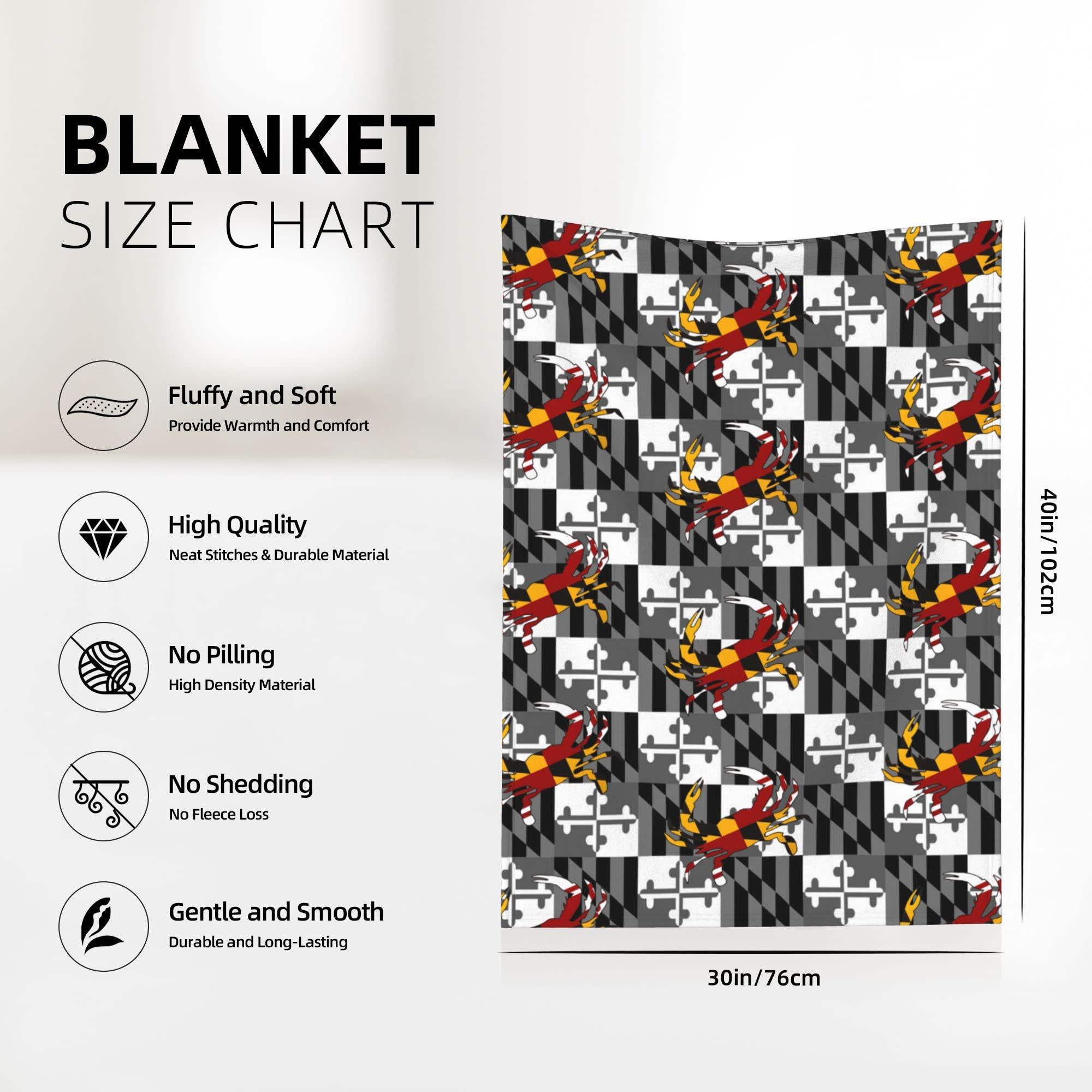 QG ZZX QG ZZX Maryland State Flag Crab Baby Blanket for Boys Girls Crib Blanket Stroller Blanket