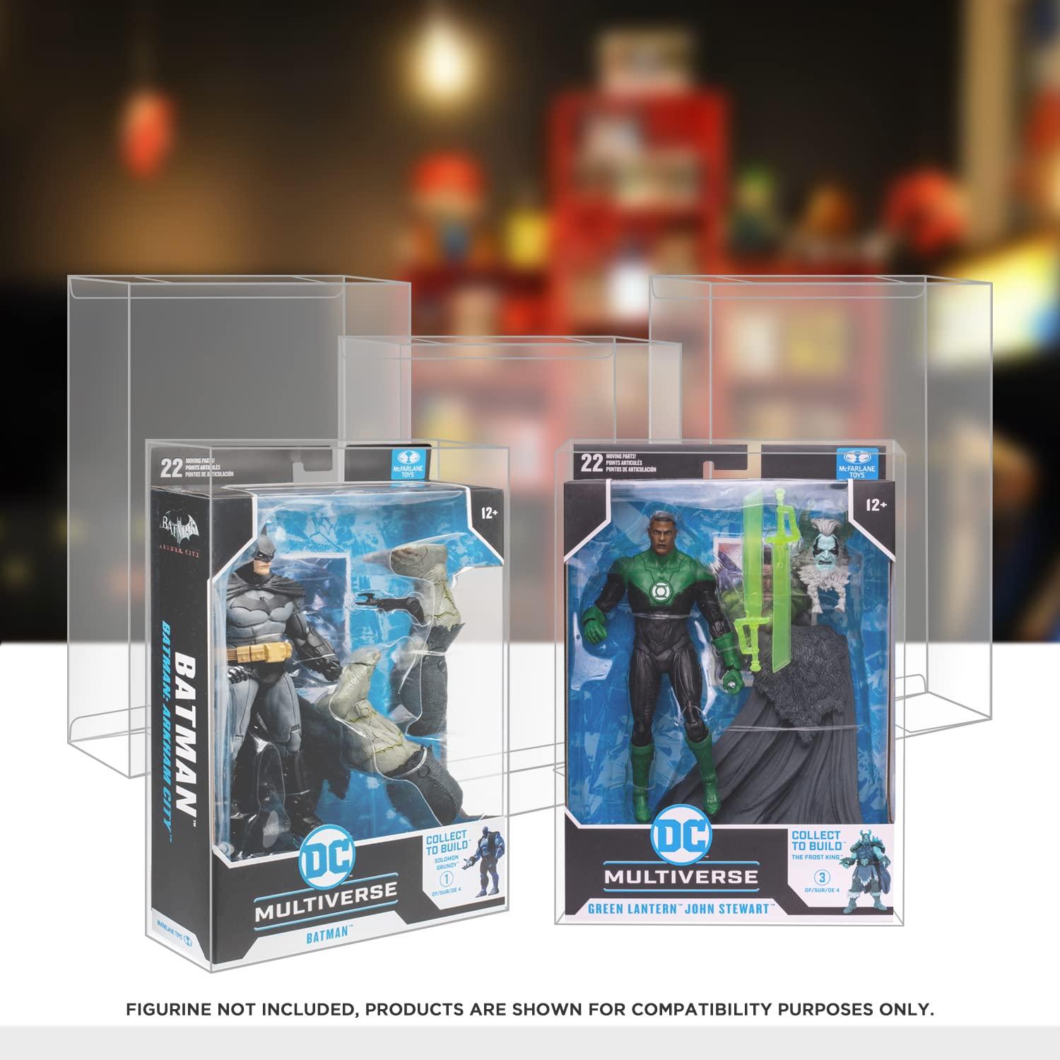 EVORETRO EVORETRO Action Figure Boxed Case Protector for McFarlane DC Multiverse BAF 7-in Figures - 10-Pack 0.40mm Thick Clear PET Plastic Display, Achive-Grade Storage. Keep Your Collection in Mint Condition