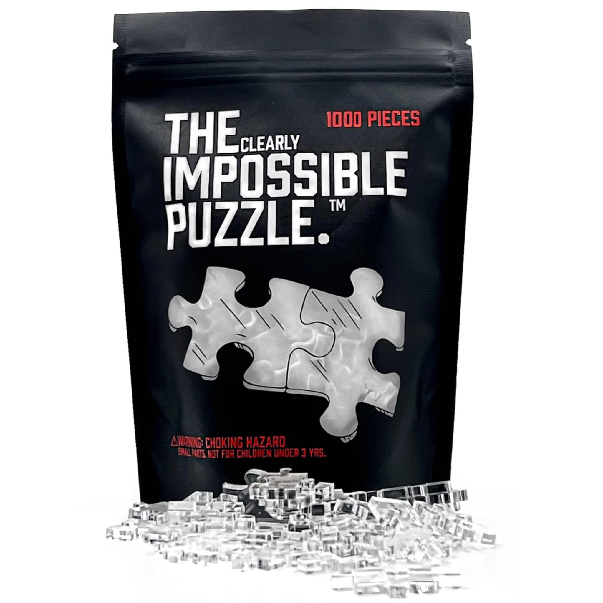 CM Originals The Clearly Impossible Puzzle 100, 200, 500, 1000 Pieces Hard Puzzle for Adults Cool Difficult Puzzles Clear Hardest Puzzle - Difficult Funny Puzzle for Adults (1000 Piece)