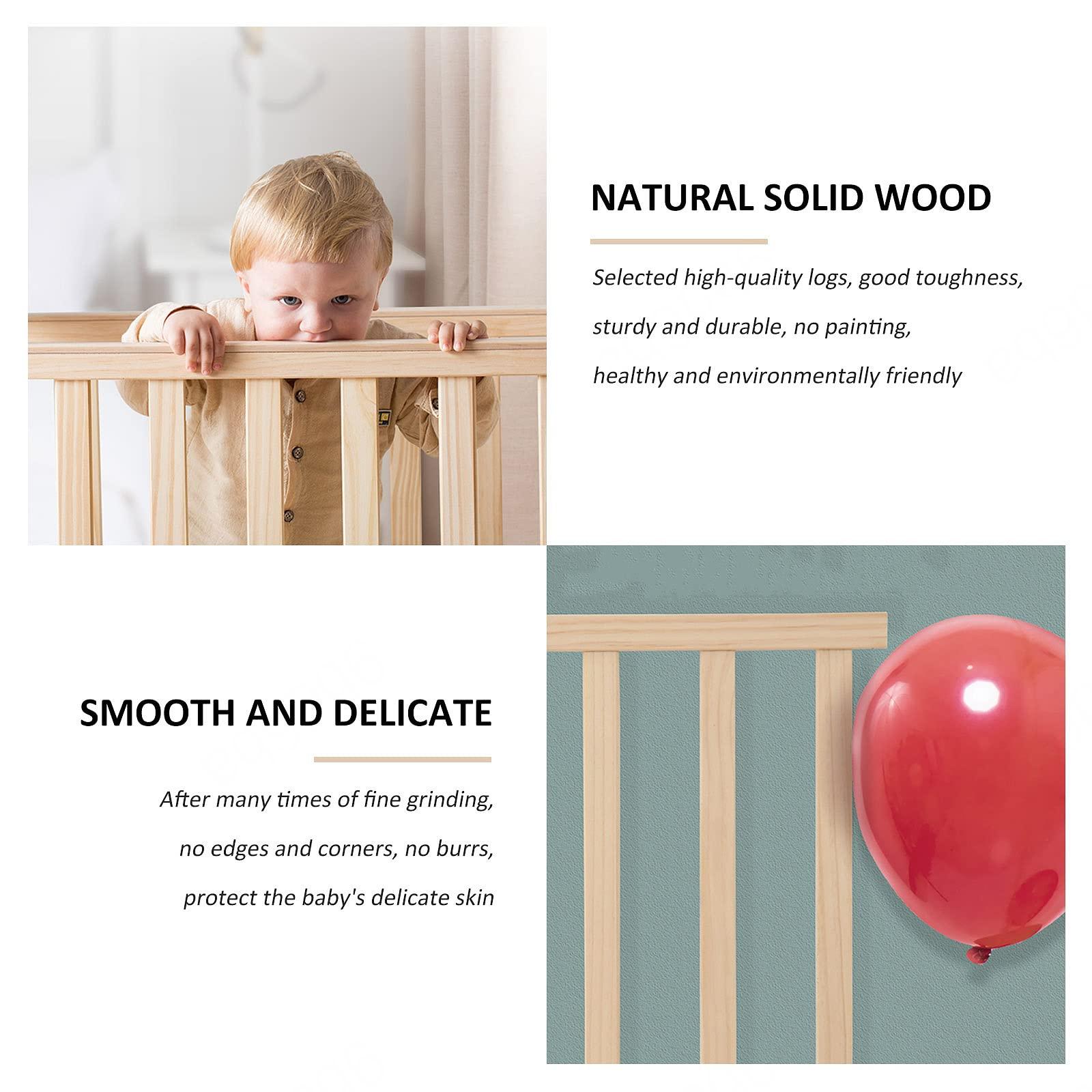 Jolan Portable Baby Playpen,Wooden Baby Fence with Door,Crawling Playpen,Indoor Outdoor Safety Playard Fence,Breathable/Durable Playpen for Baby and Toddlers,with Anti-slip Bases,200200cm