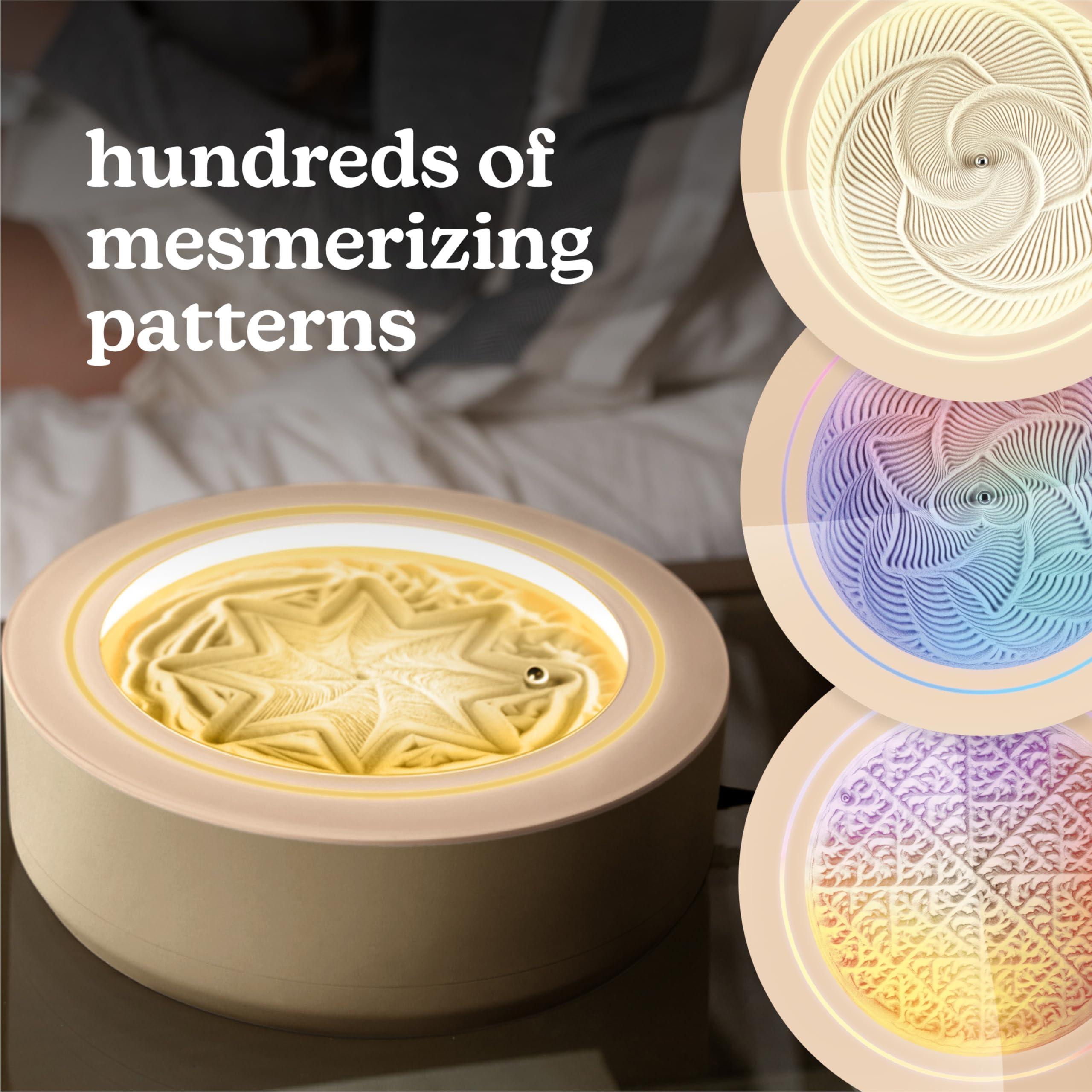 Homedics Homedics 11 Drift Sandscape, Compact Size, Zen Garden, Meditation Accessories, Decorative Sandscape, Smart LED Lighting, Wi-Fi Enabled (Nude)