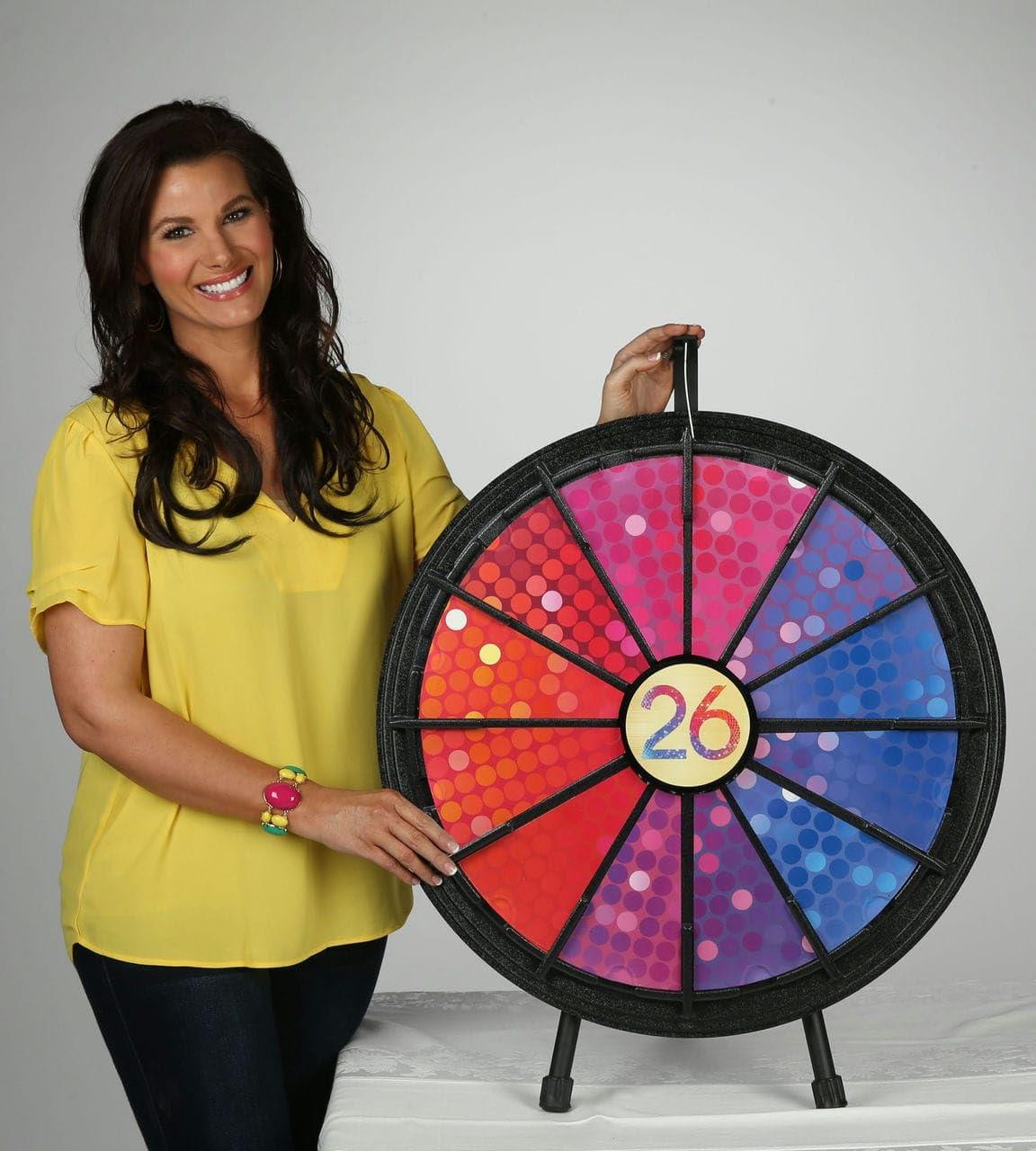 Prize Wheels R Fun Tabletop Prize Wheel 12 Slots Spin The Wheel Game for Carnivals, Trade Shows Sturdy ABS Plastic and Collapsible Steel Frame (26 Inch Diameter)