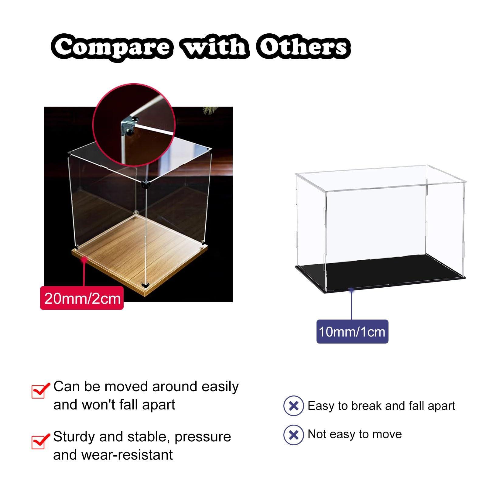 ARTSZY Acrylic display boxes Large Clear Acrylic Display Boxes Cube Shoe Box for Memorabilia, Stackable Alternative Dust-Proof Glass Case for Home Storage, Figures Collectibles Showcase ( Size : 40x40x20cm/1