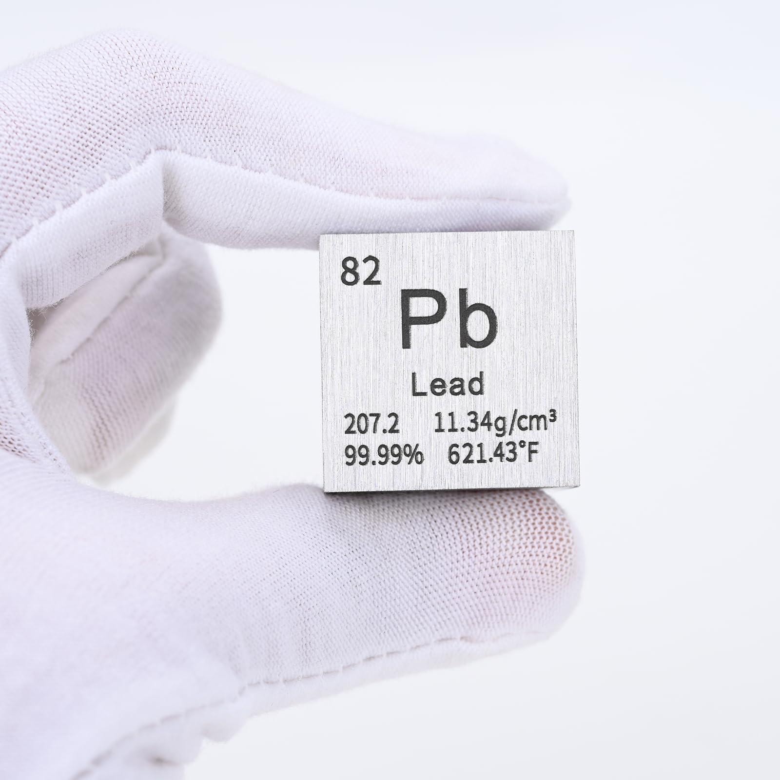 BFLCTGCF Lead Cube Metal Density Cubes Pure Metal High Density Element Cube for Element Collections Lab Experiment Material Hobbies DIY Teacher Science Creative Gift (Pb 1inch)