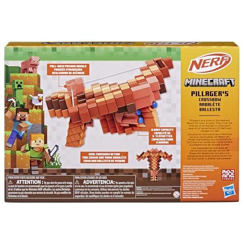 Nerf Nerf Minecraft Pillager\'s Crossbow Dart Blaster, 6 N1 Darts Compatible Only N Series Blasters, 6 Dart Capacity, Ages 8+