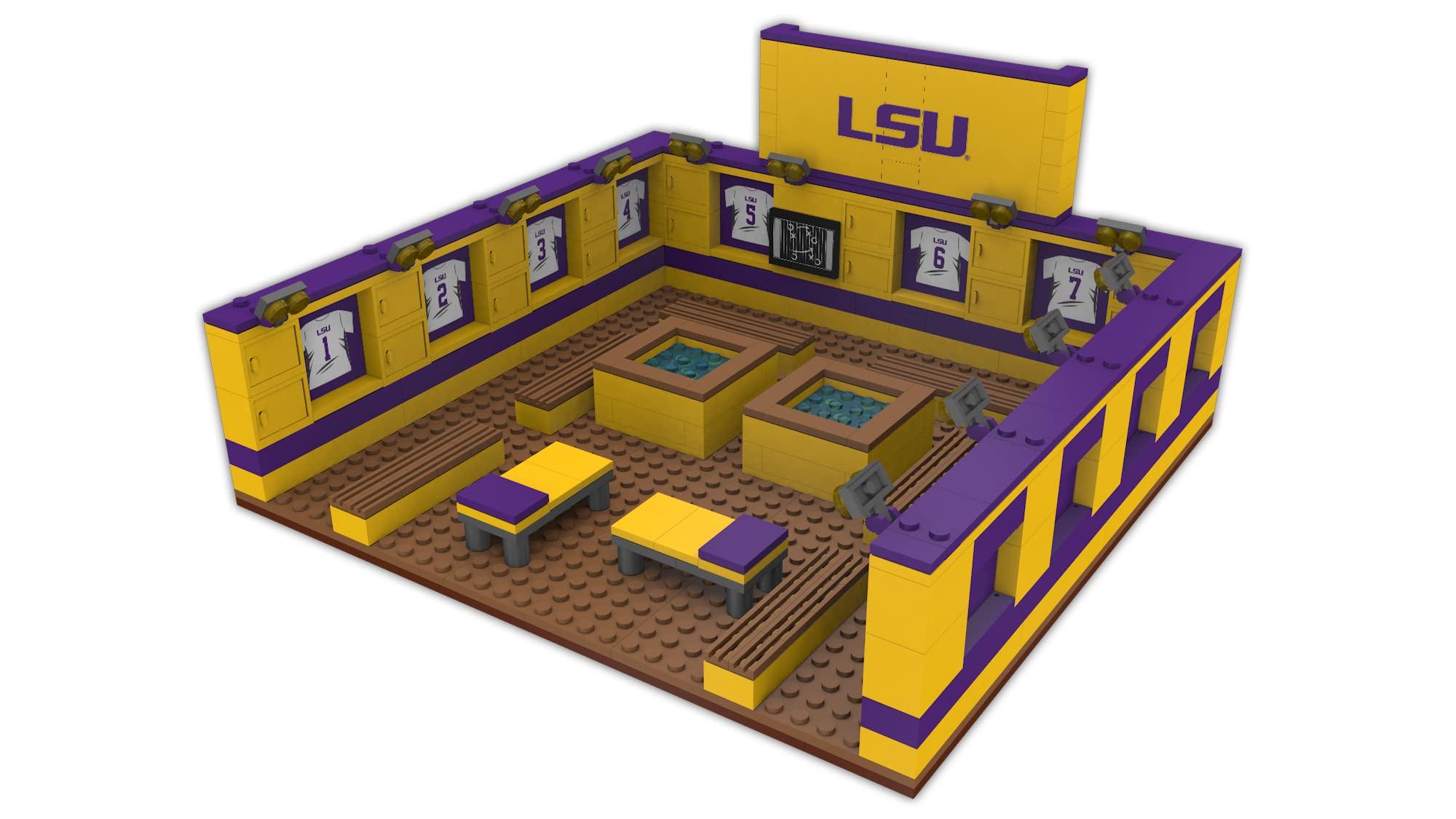 Pro-Lion Pro-Lion LSU Tigers Big Locker Room Building Kits - 437 Pieces & Printed Decal Graphics | 3D Bricks Puzzle | Fighting Tigers Football Gifts for Boys, Men & Kids Aged 5+ | Games for Creative Fans
