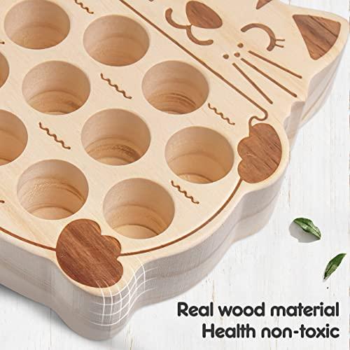 NAODONGLI Magnetic Fishing Game,Wooden Montessori Magnetic Fishing Toys for Toddlers,Preschool Education Learning Hand-Eye Cognition & Fine Motor Skill Birthday Gifts for 3 4 5 Years Old Kids Boys Girls